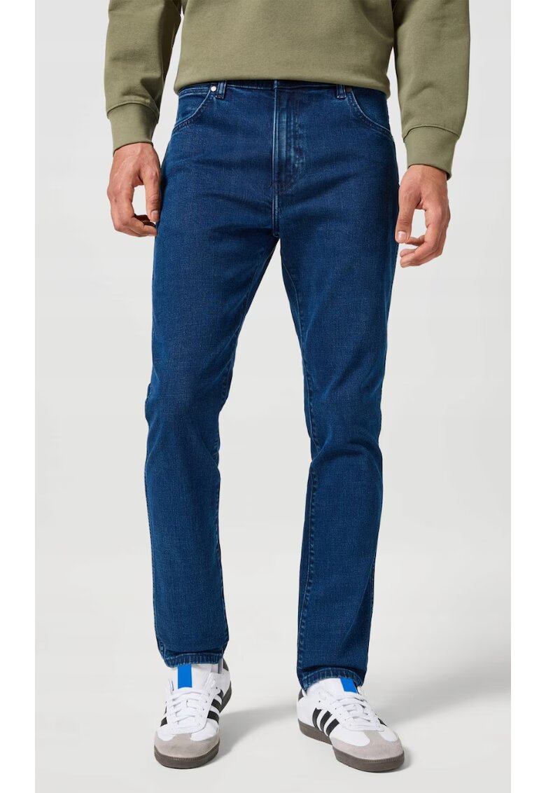 Wrangler Мъжки дънки Larston - slim stened - тъмносиньо - леко еластични - топла материя