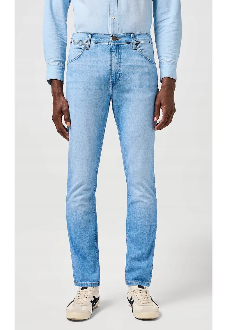 Wrangler Мъжки дънки Larston - втален модел - светлосини - памук - средна талия