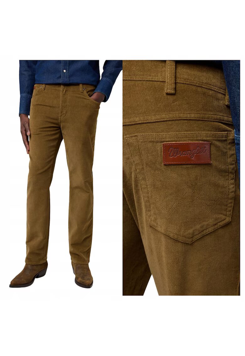 Wrangler Мъжки дънки - Texas - права кройка - средна талия - дълги - цип - 5 джоба - памук - кафяви