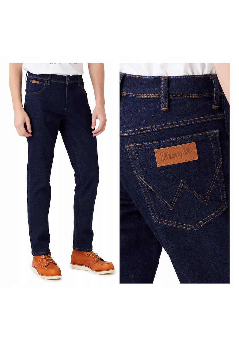 Wrangler Мъжки дънки - Texas Slim - Slim Fit - Средна талия - Цип - Дълги - 5 джоба - Памук -