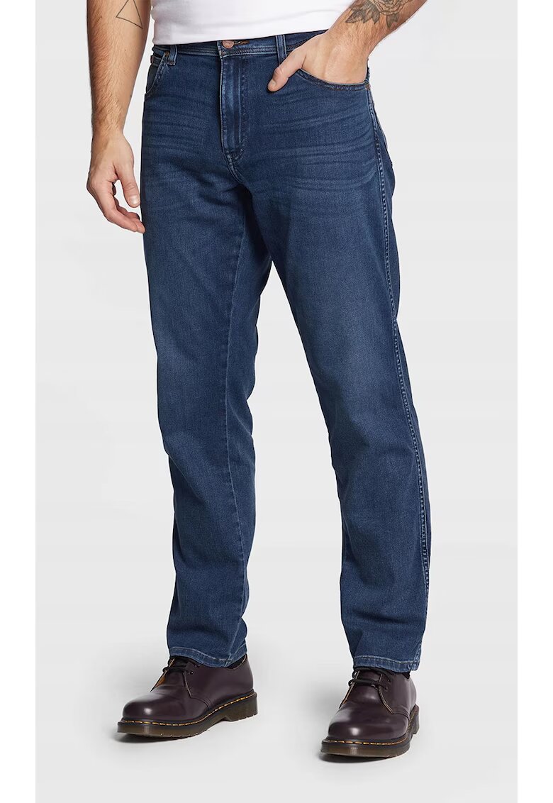 Wrangler Мъжки дънки Texas Slim - тъмносини - EPIC SOFT - екстра еластични
