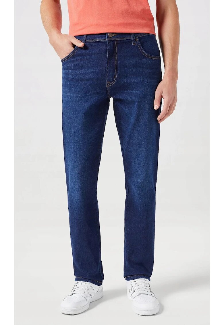 Wrangler Мъжки дънки Texas Slim - тъмносини - памук