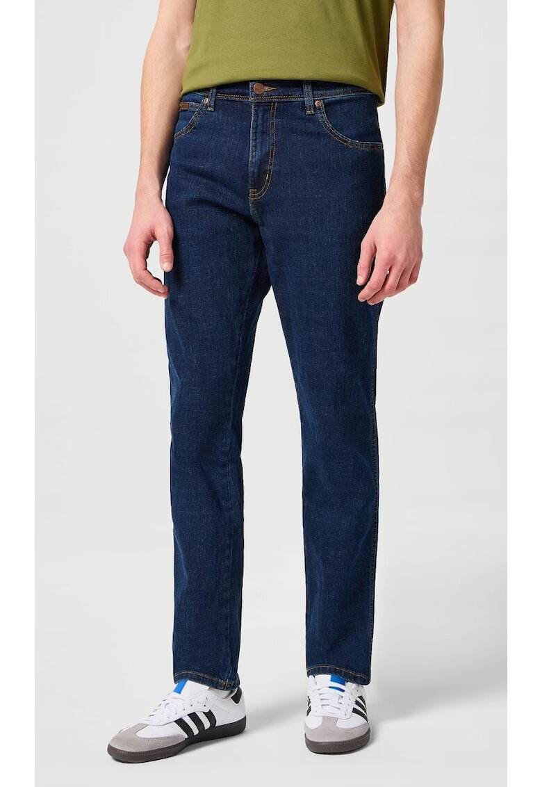 Wrangler Мъжки дънки Texas Slim - тъмносини - памук/еластан