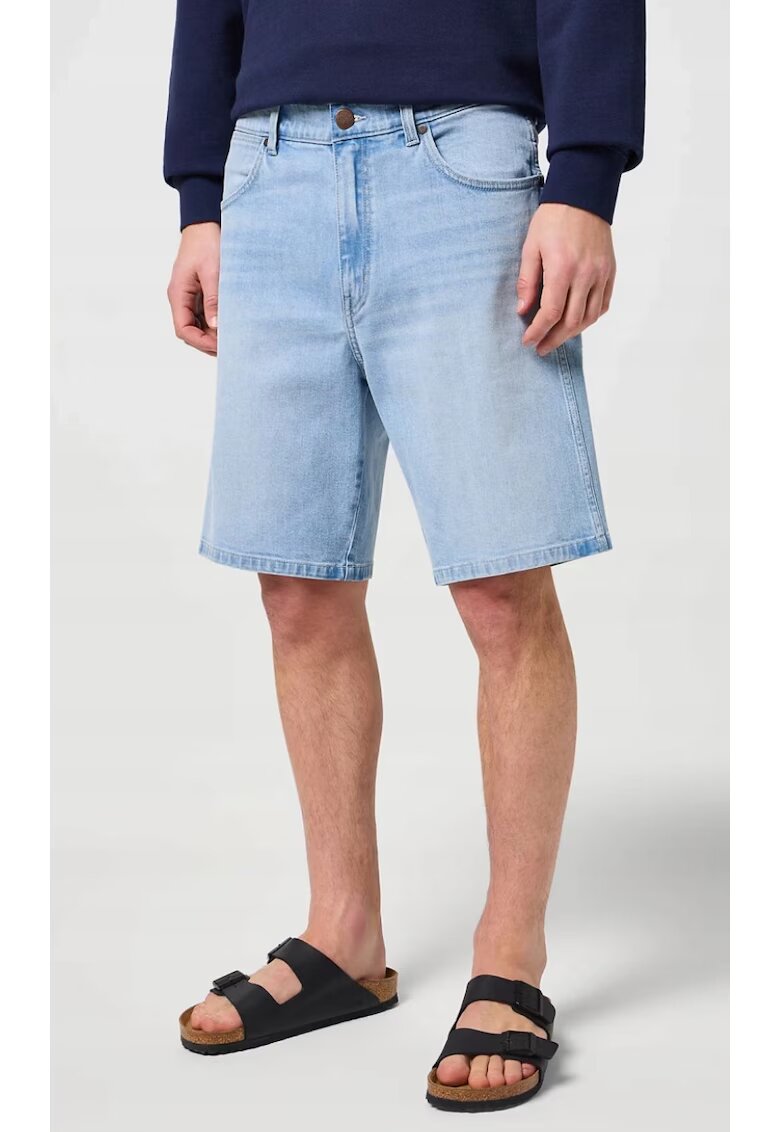 Wrangler Мъжки къси панталони - Frontier - светло деним - свободен - - памук - W29-L29 САЩ