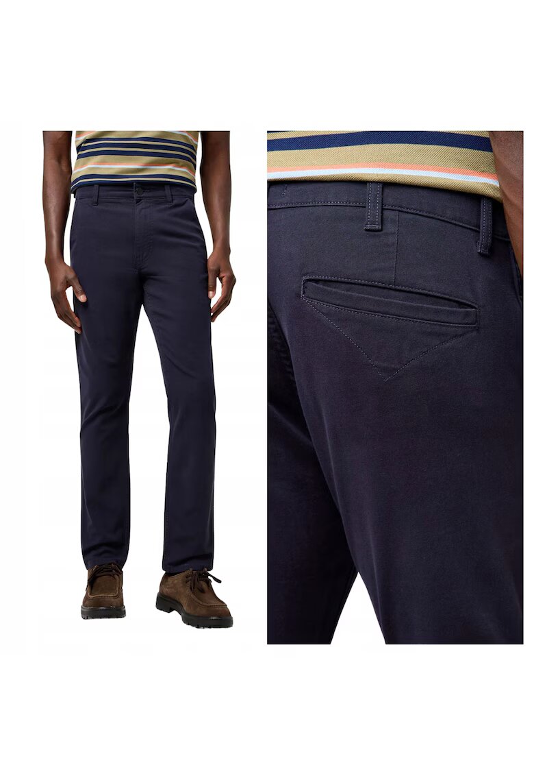 Wrangler Мъжки къси панталони - Regular Chino - права кройка - средна талия - дълги - 4 джоба - цип - памук -