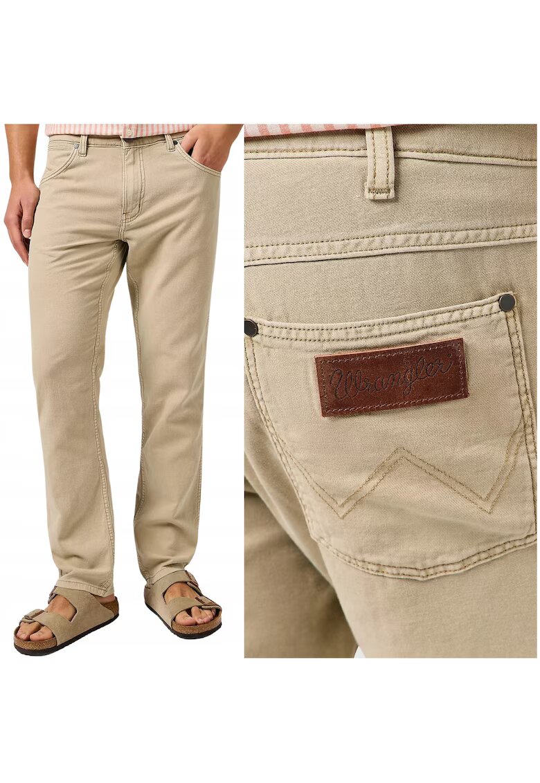 Wrangler Мъжки панталони Greensboro - бежови - права кройка