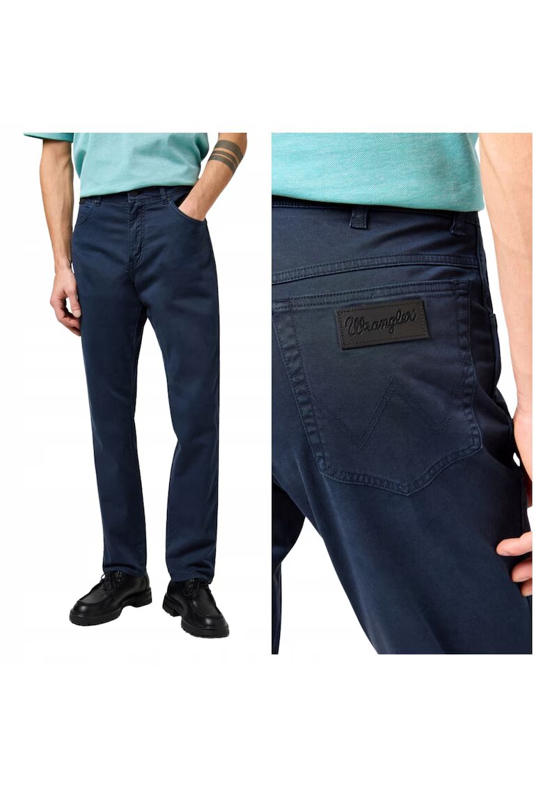 Wrangler Мъжки панталони - Texas Slim - Slim Fit - С цип - 5 джоба - Дълги - Памук -
