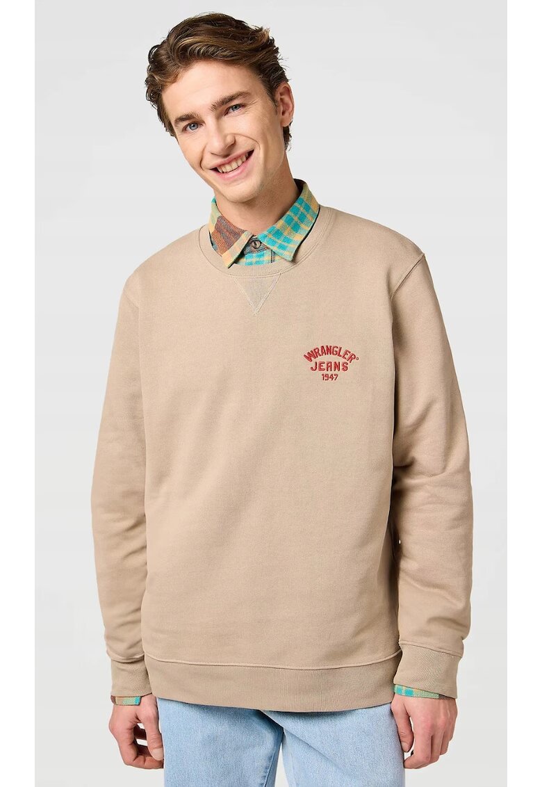 Wrangler Мъжки суичър - Crewneck - с малко лого - 100% памук