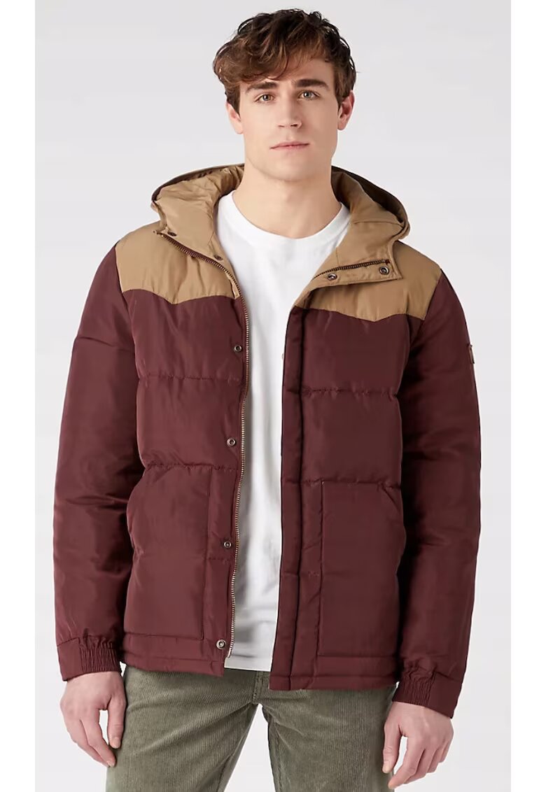 Wrangler Puffer яке - червеникаво-бежово - памук - цип - къс ръкав