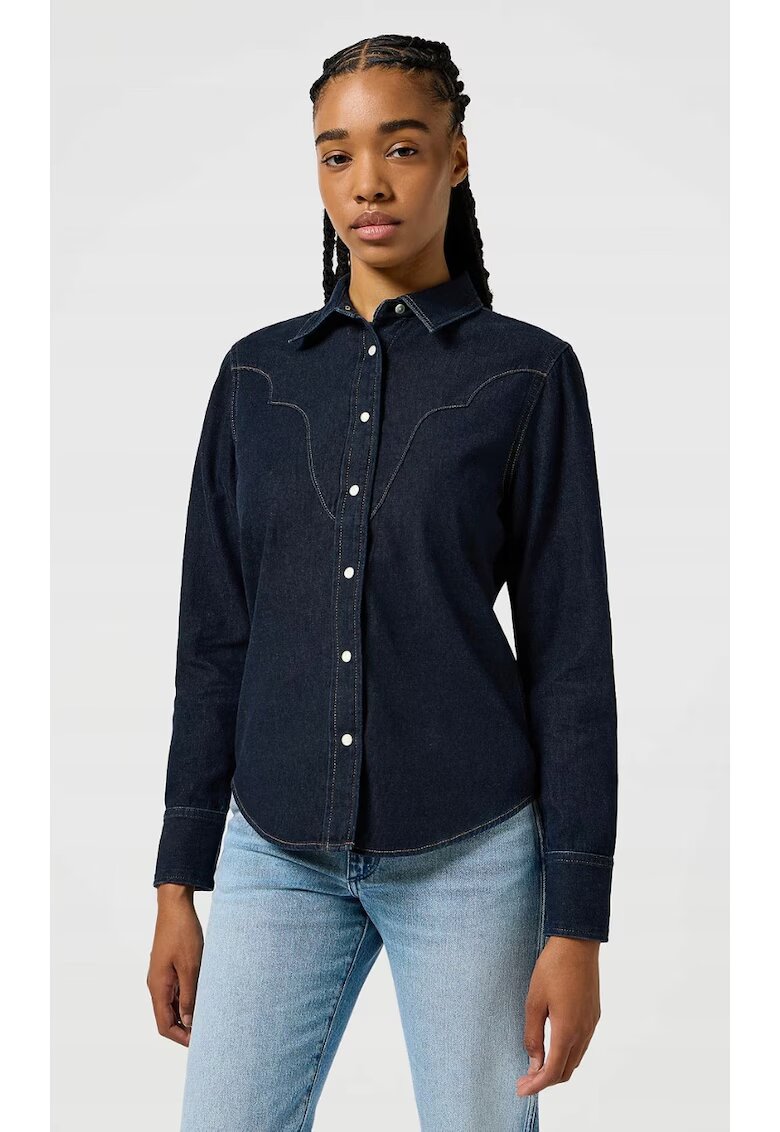 Wrangler Риза Heritage - slim fit - тъмносиня - деним