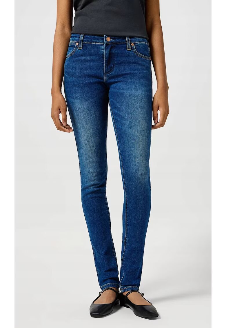 Wrangler Spat Jean дамски дънки - цигара - тъмносини - памук - ниска талия - ципове