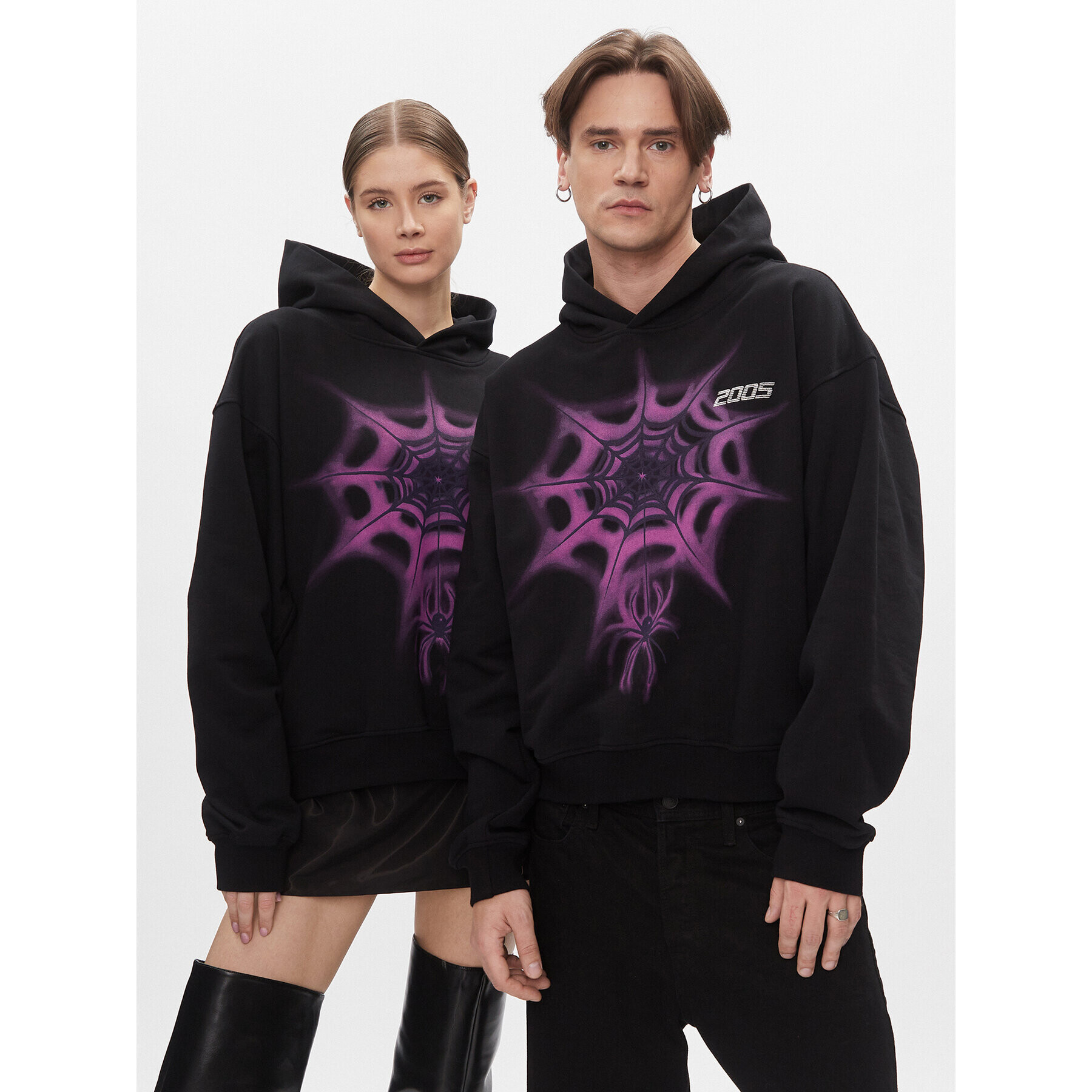 2005 Суитшърт Unisex Airbrush Черен Relaxed Fit - Pepit.bg