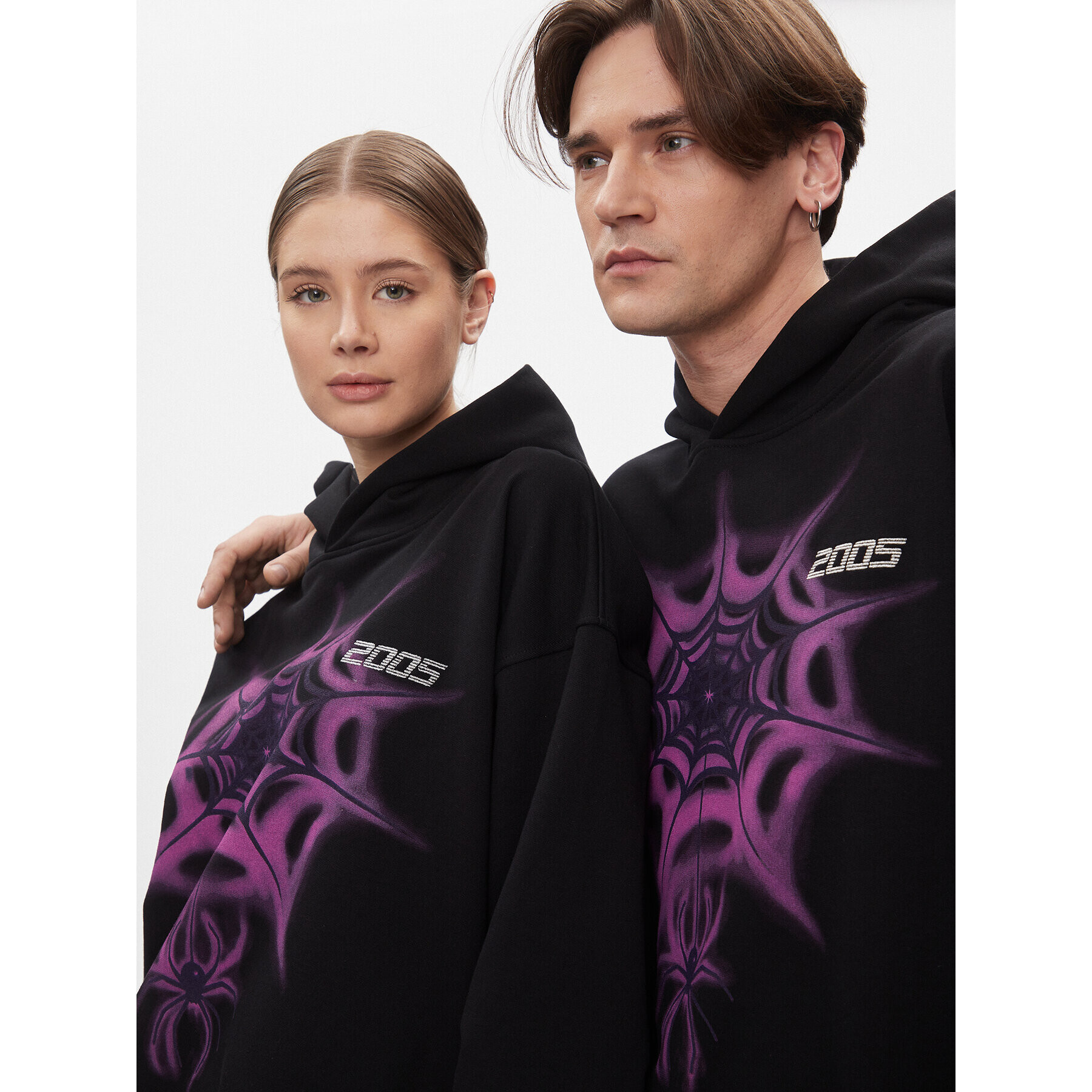 2005 Суитшърт Unisex Airbrush Черен Relaxed Fit - Pepit.bg