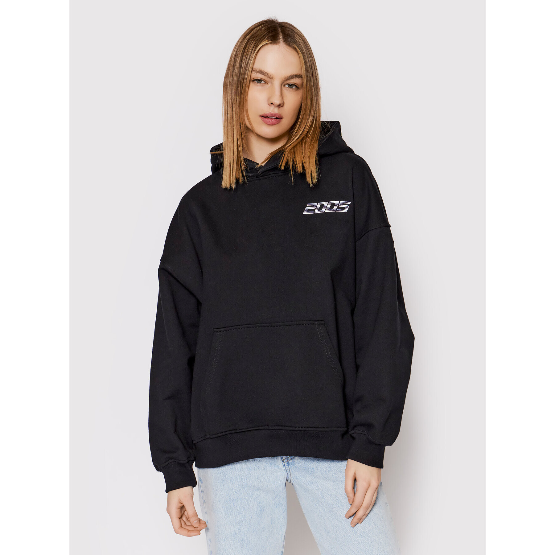 2005 Суитшърт Unisex Basic Hoodie Черен Regular Fit - Pepit.bg