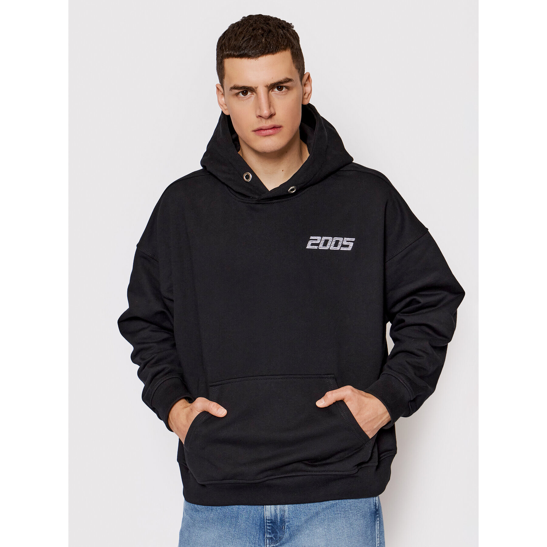 2005 Суитшърт Unisex Basic Hoodie Черен Regular Fit - Pepit.bg