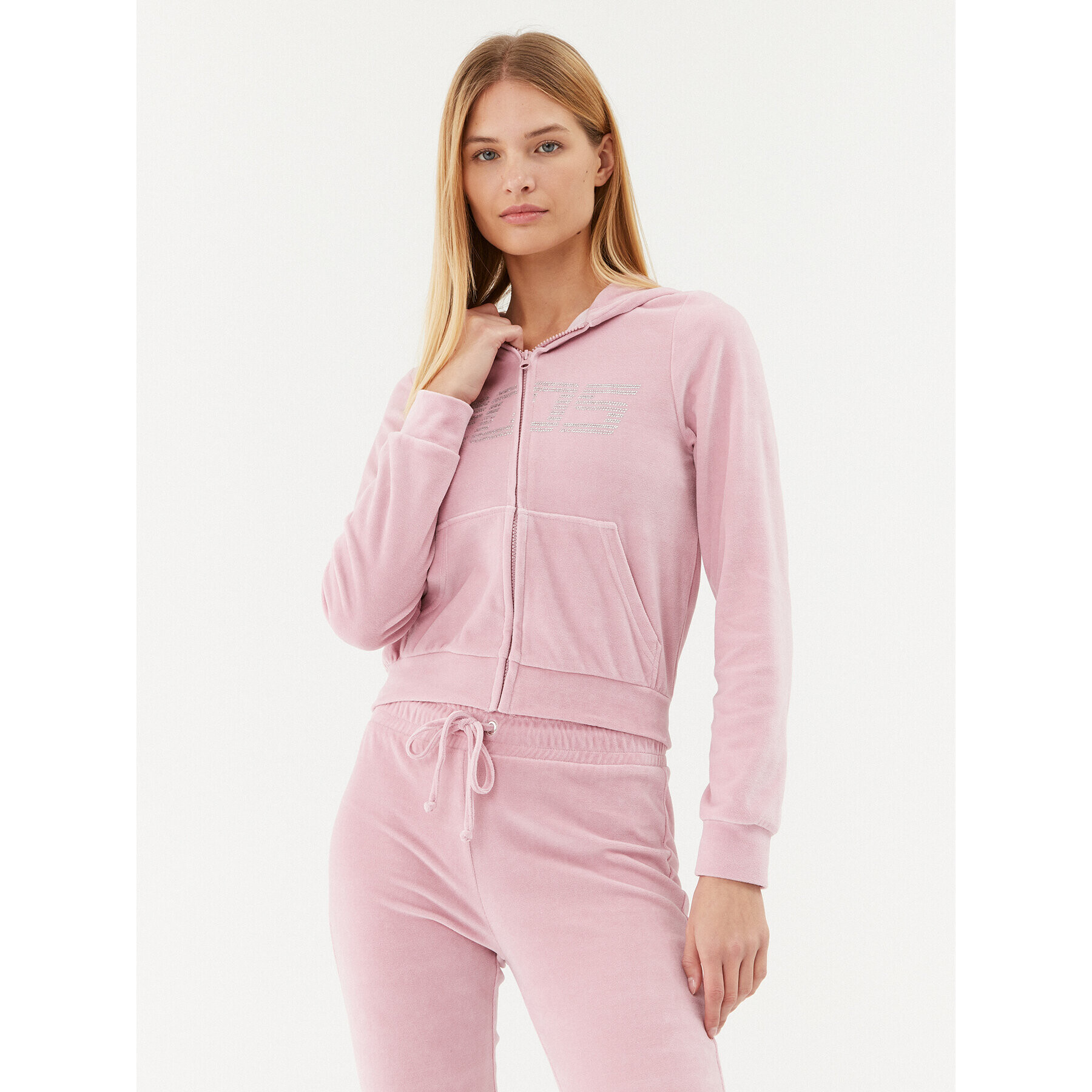 2005 Суитшърт Velour Zip Hoodie Розов Regular Fit - Pepit.bg