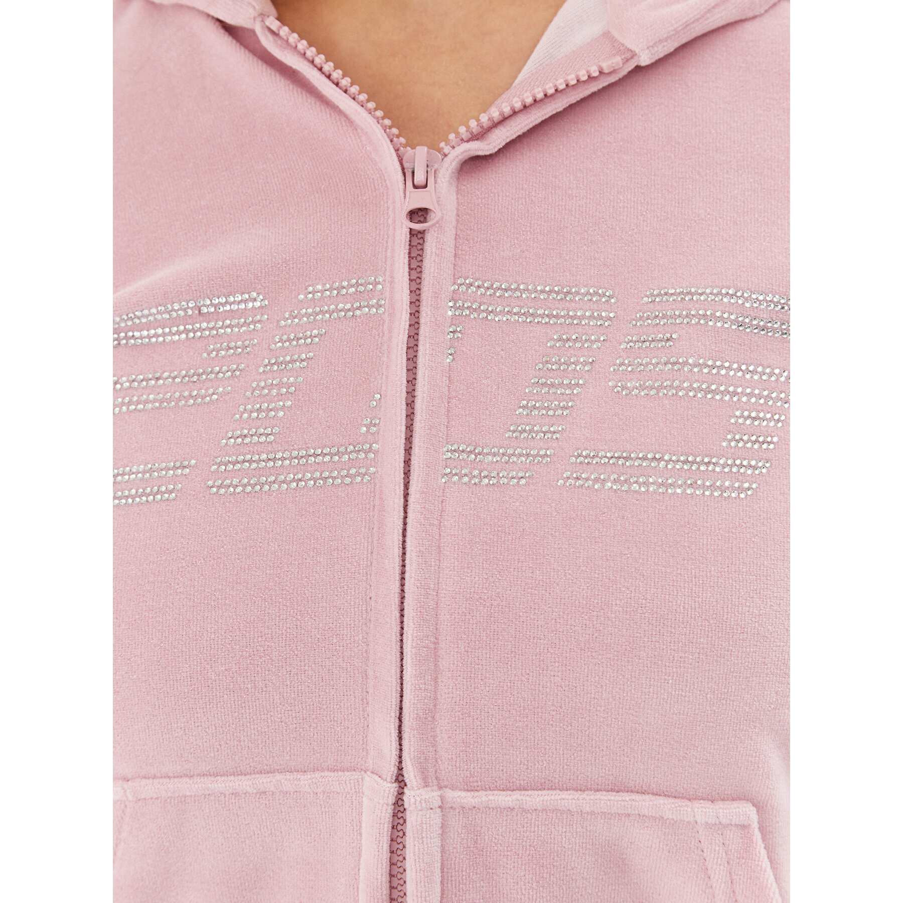 2005 Суитшърт Velour Zip Hoodie Розов Regular Fit - Pepit.bg