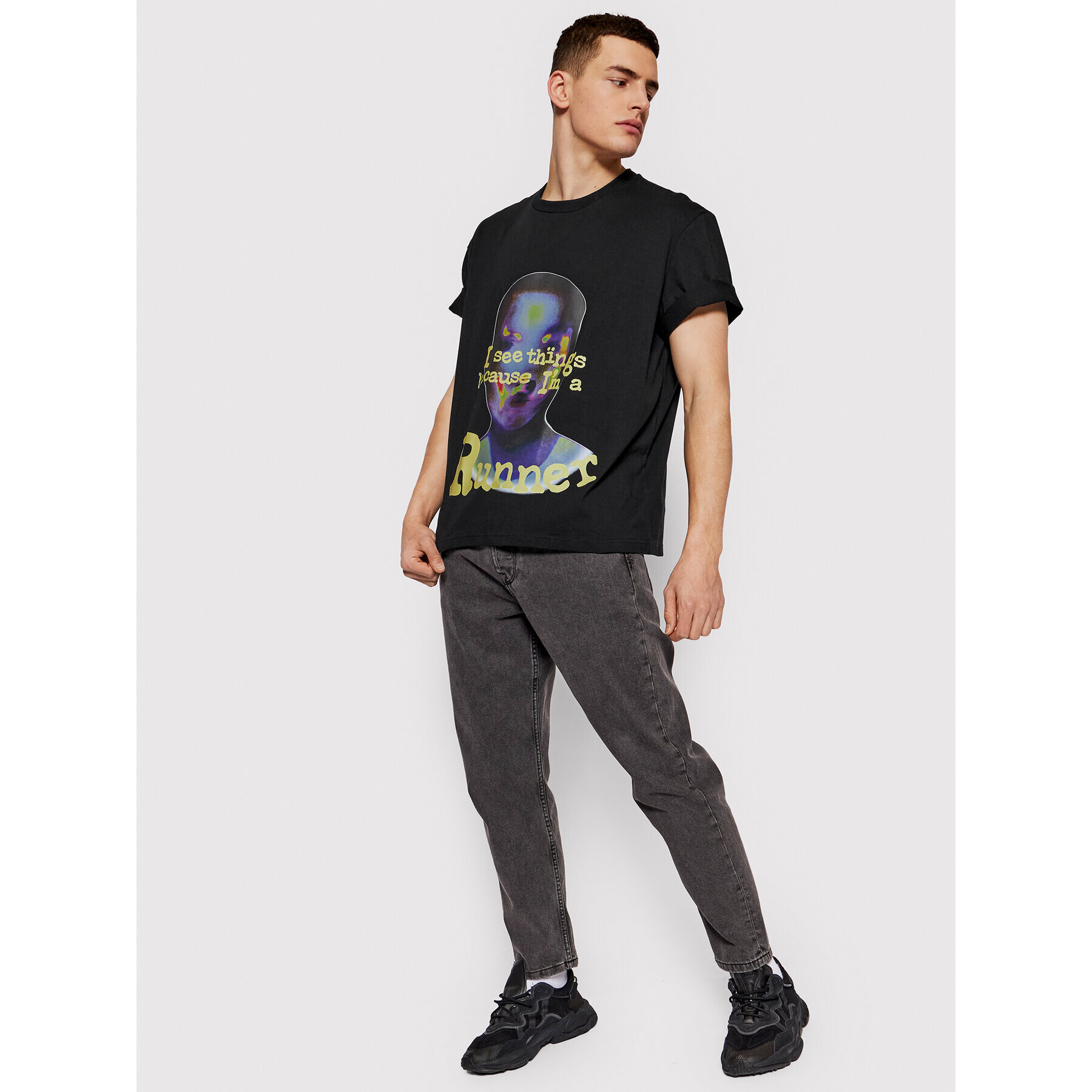 2005 Тишърт Unisex Runner Черен Regular Fit - Pepit.bg