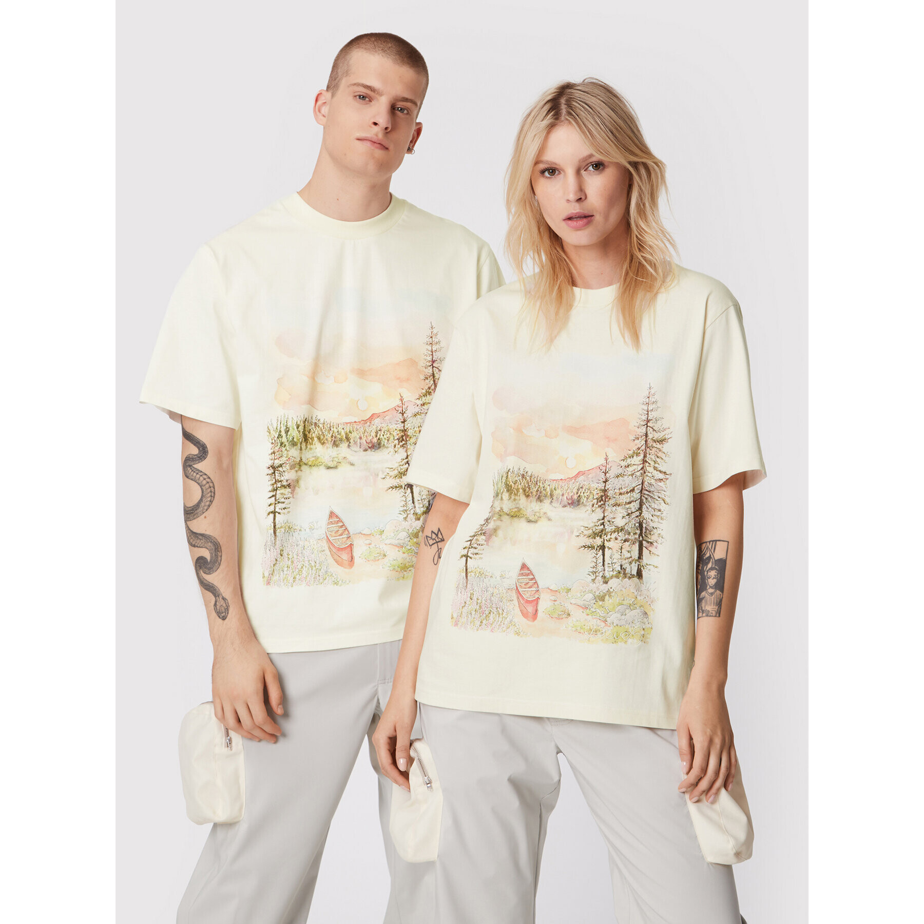 2005 Тишърт Unisex X Leeves „Good Morning” Бежов Regular Fit - Pepit.bg