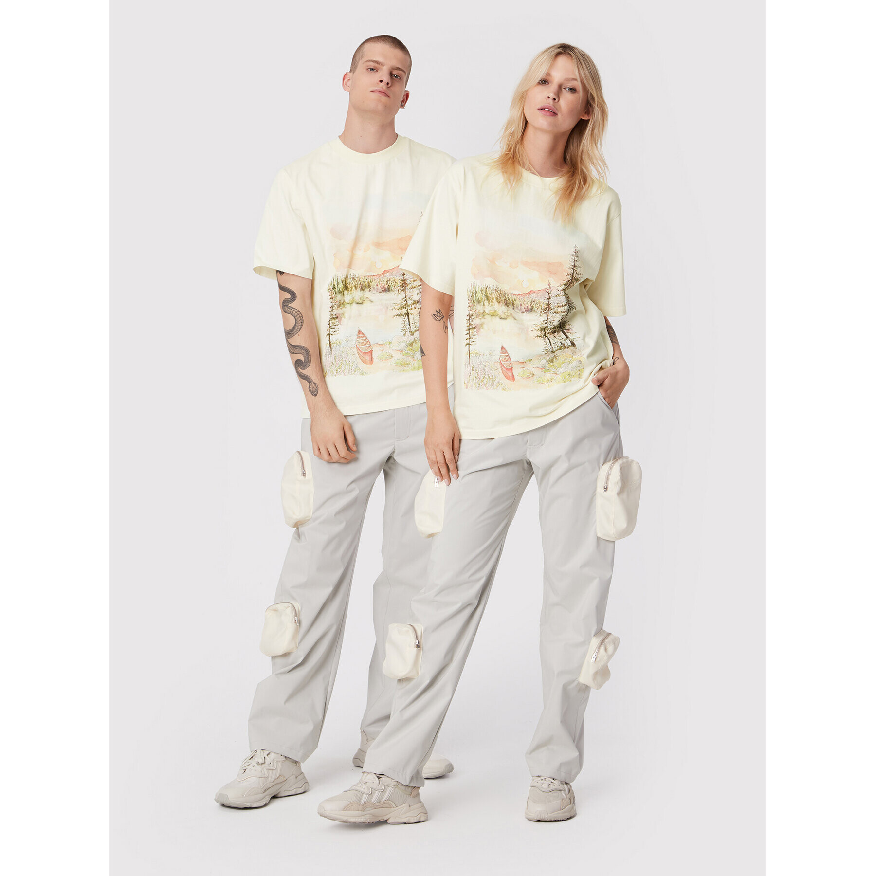 2005 Тишърт Unisex X Leeves „Good Morning” Бежов Regular Fit - Pepit.bg