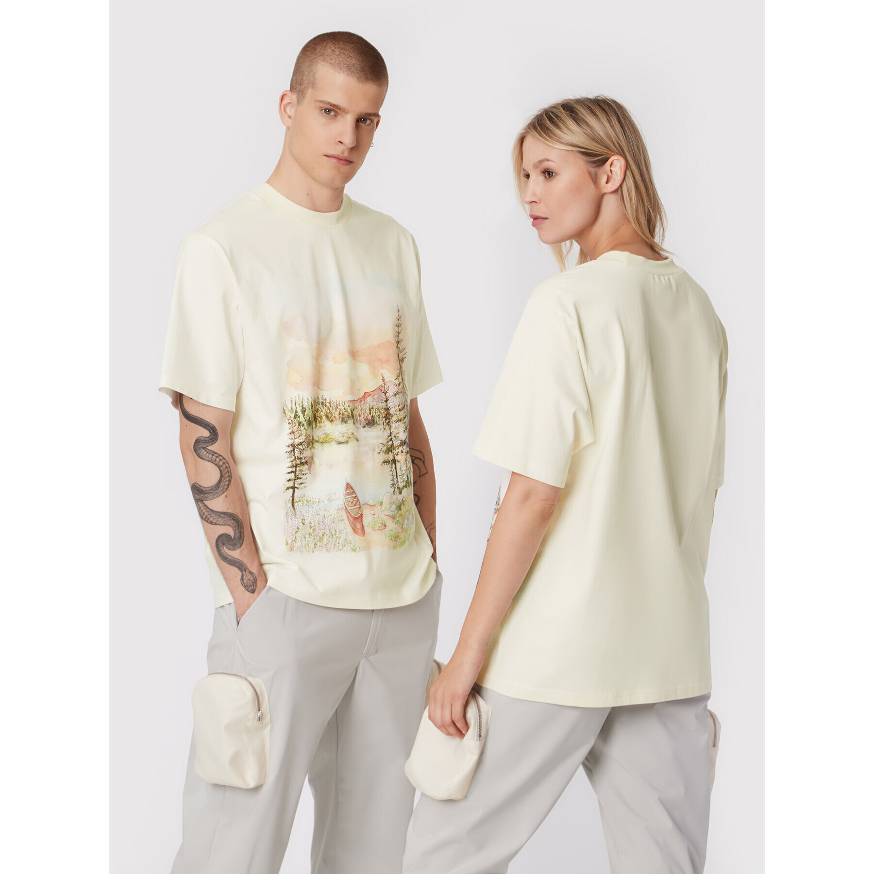 2005 Тишърт Unisex X Leeves „Good Morning” Бежов Regular Fit - Pepit.bg