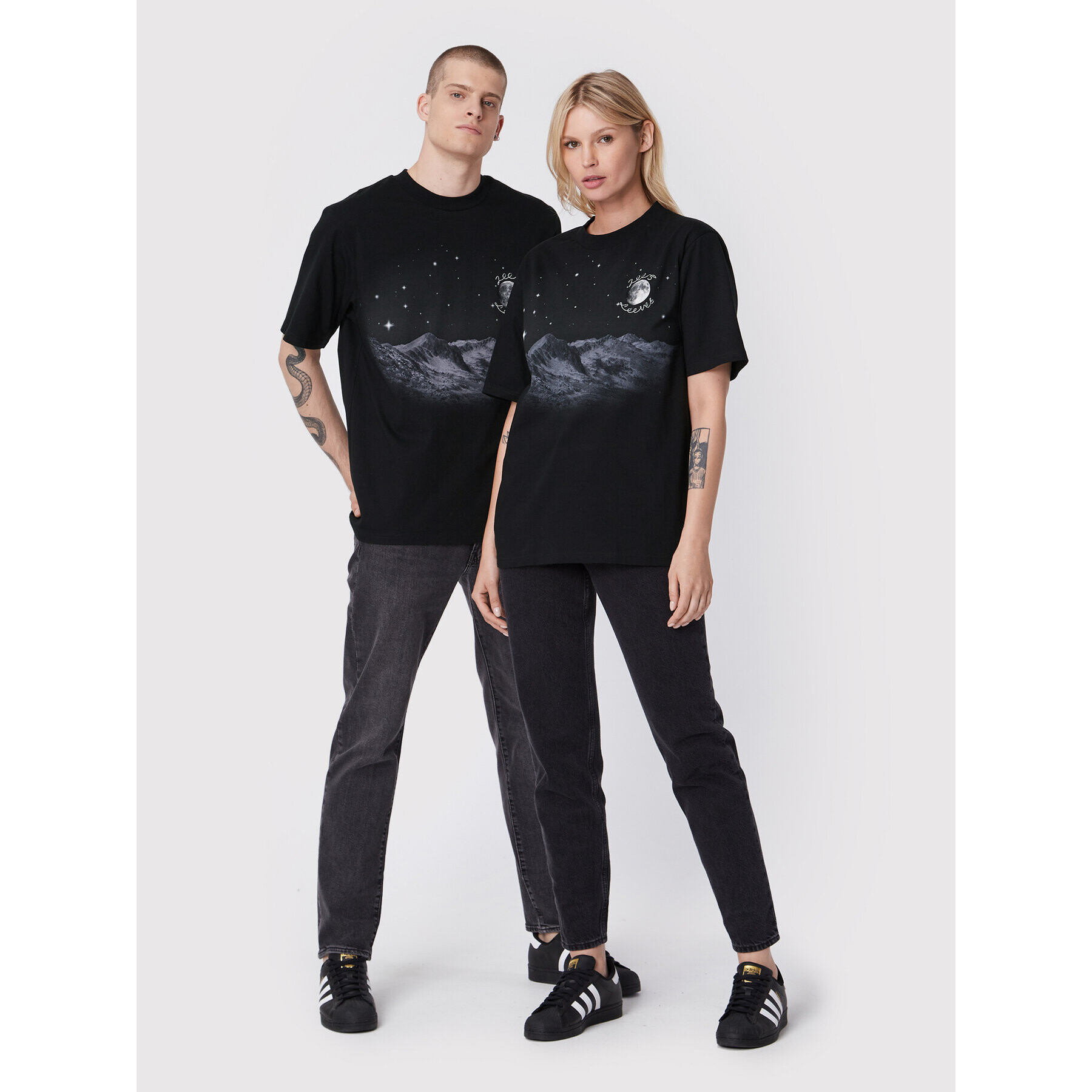 2005 Тишърт Unisex X Leeves „Good Night” Черен Relaxed Fit - Pepit.bg