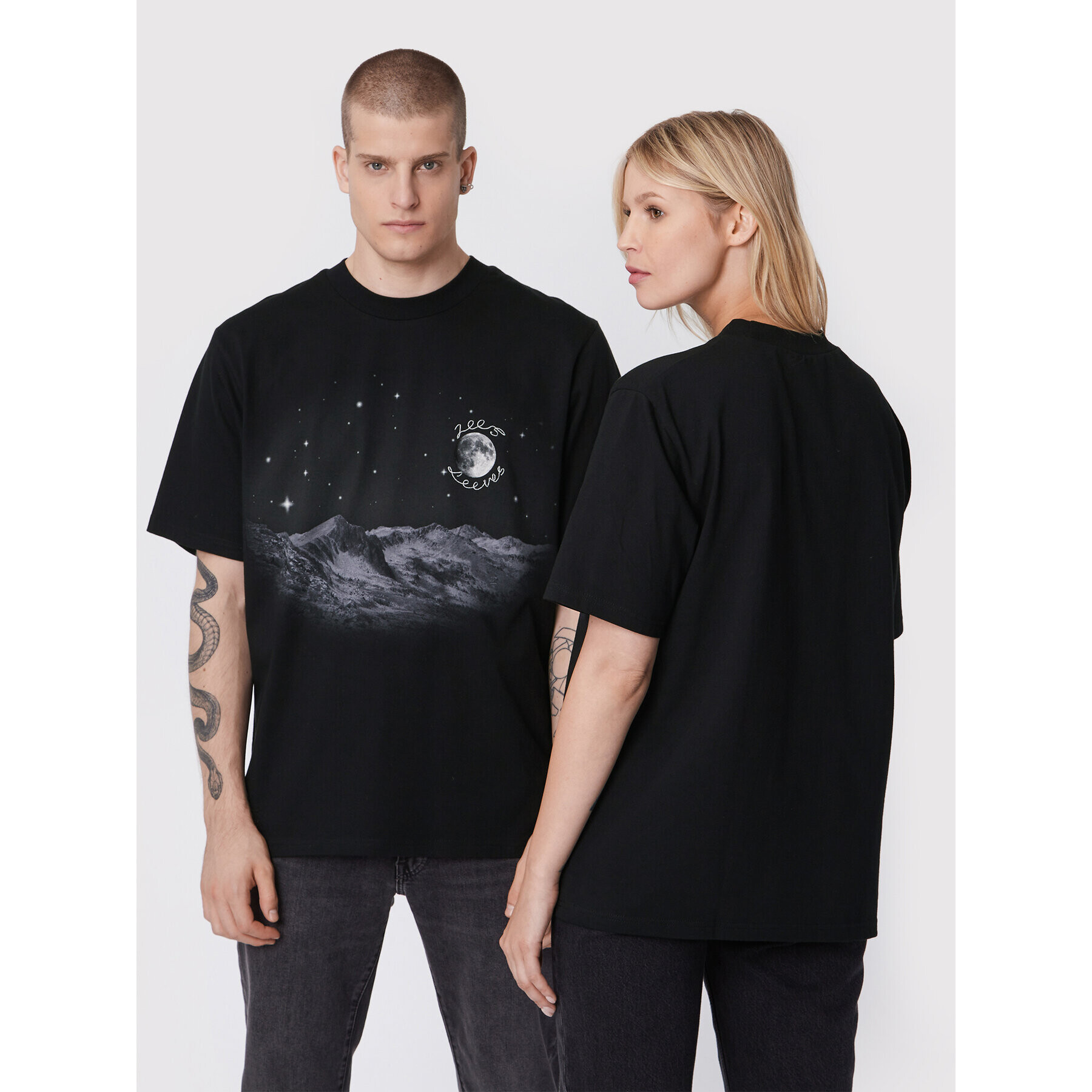 2005 Тишърт Unisex X Leeves „Good Night” Черен Relaxed Fit - Pepit.bg