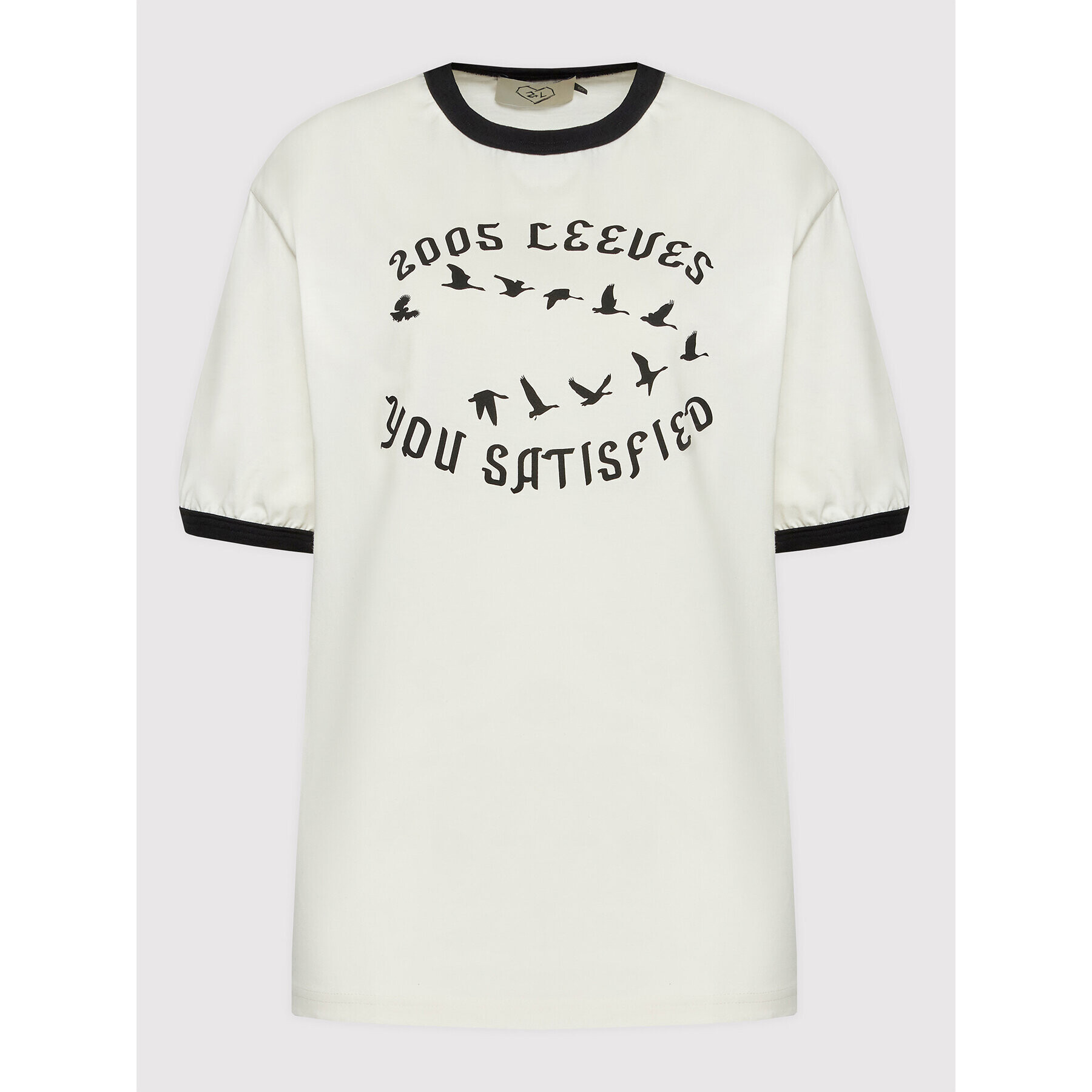 2005 Тишърт Unisex X Leeves „Satisfied” Бял Regular Fit - Pepit.bg