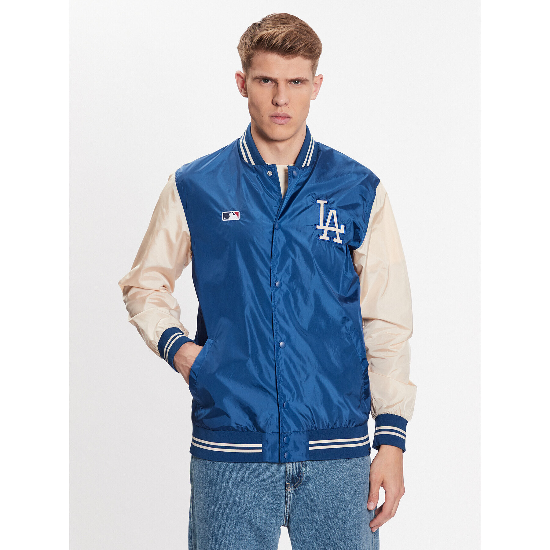 47 Brand Яке бомбър Los Angeles Dodgers Core 47 Drift Track Jacket Син Regular Fit - Pepit.bg