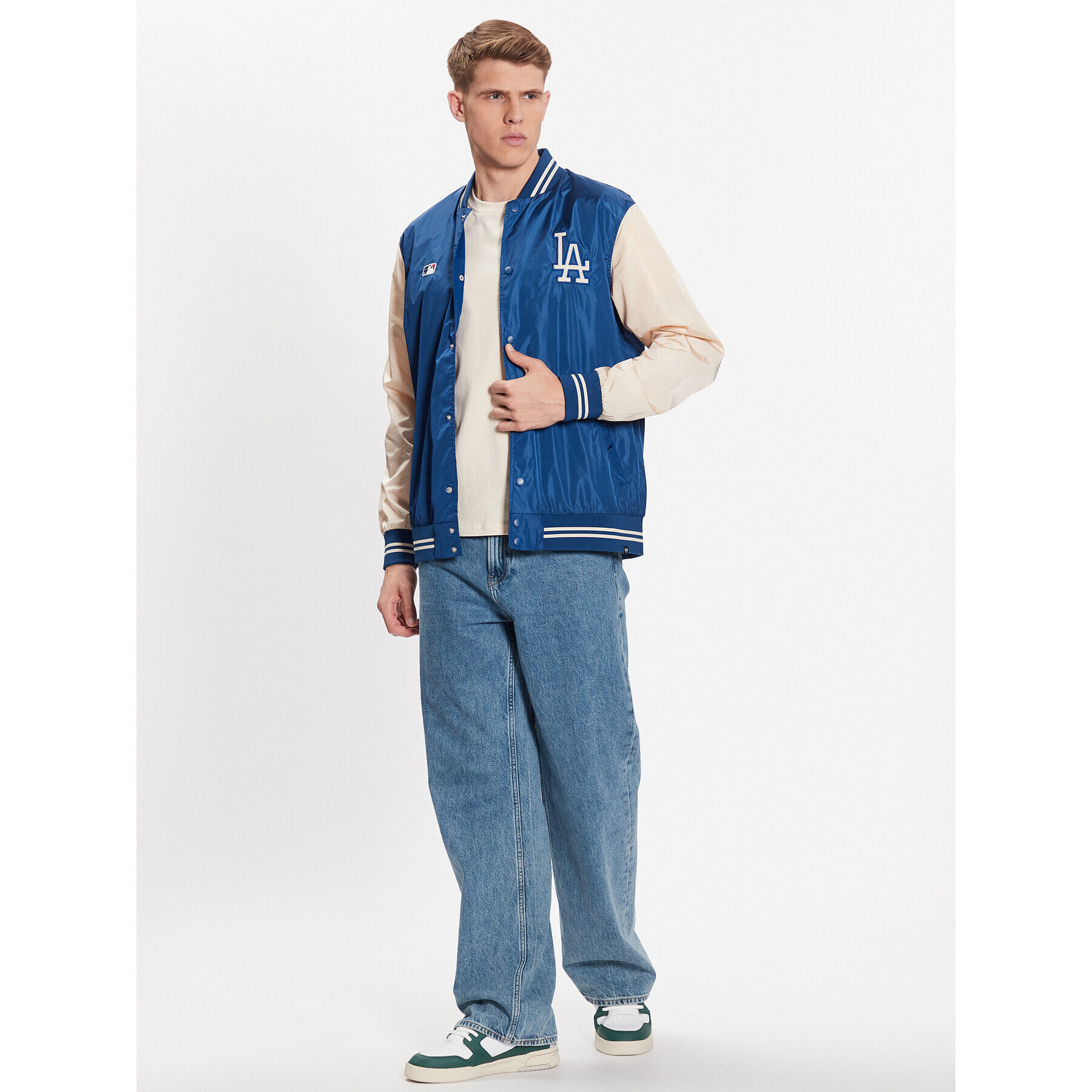 47 Brand Яке бомбър Los Angeles Dodgers Core 47 Drift Track Jacket Син Regular Fit - Pepit.bg