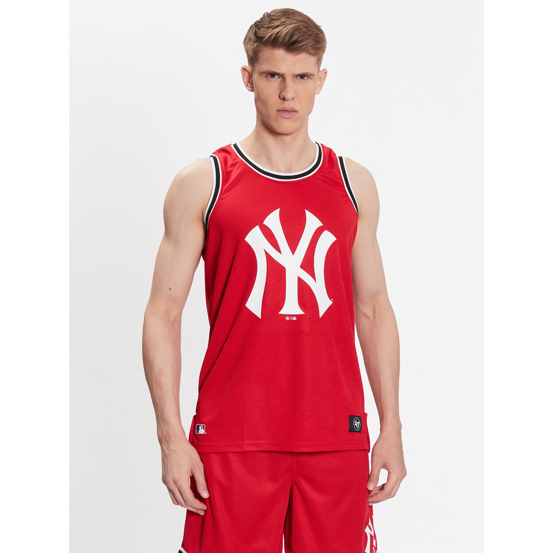 47 Brand Мъжки топ New York Yankees 47 Grafton Tank Червен Regular Fit - Pepit.bg