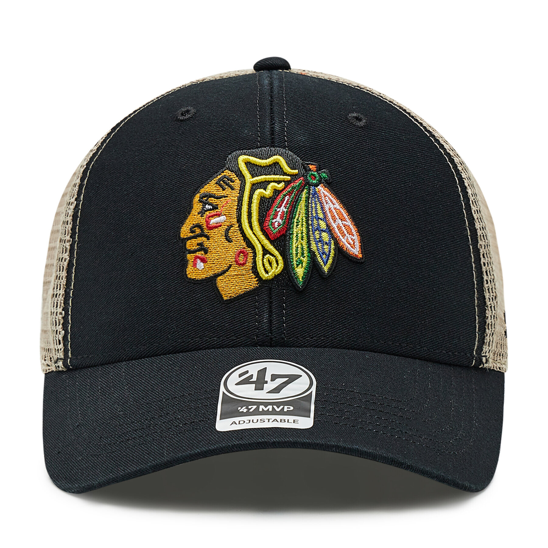 47 Brand Шапка с козирка Chicago Blackhawks FLGSW04GWP Черен - Pepit.bg