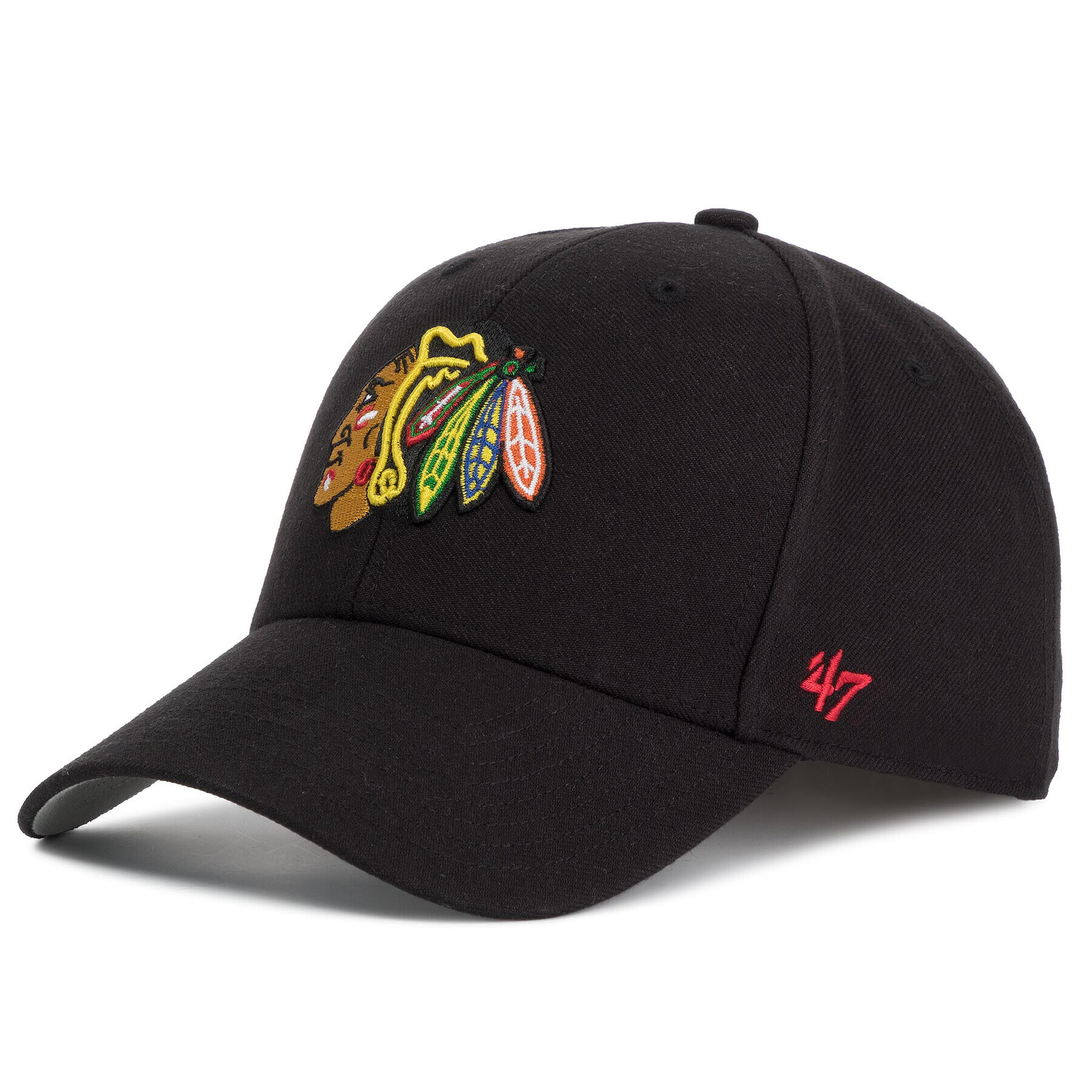 47 Brand Шапка с козирка Chicago Blackhawks H-MVP04WBV-BKA Черен - Pepit.bg