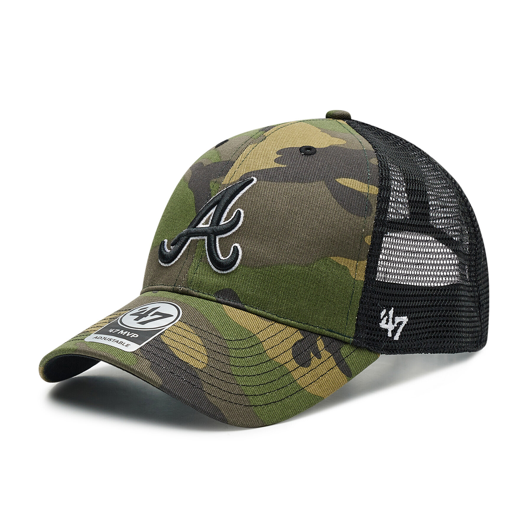 47 Brand Шапка с козирка MLB Atlanta Braves Branson Trucker B-CBRAN01GWP-CMB Зелен - Pepit.bg