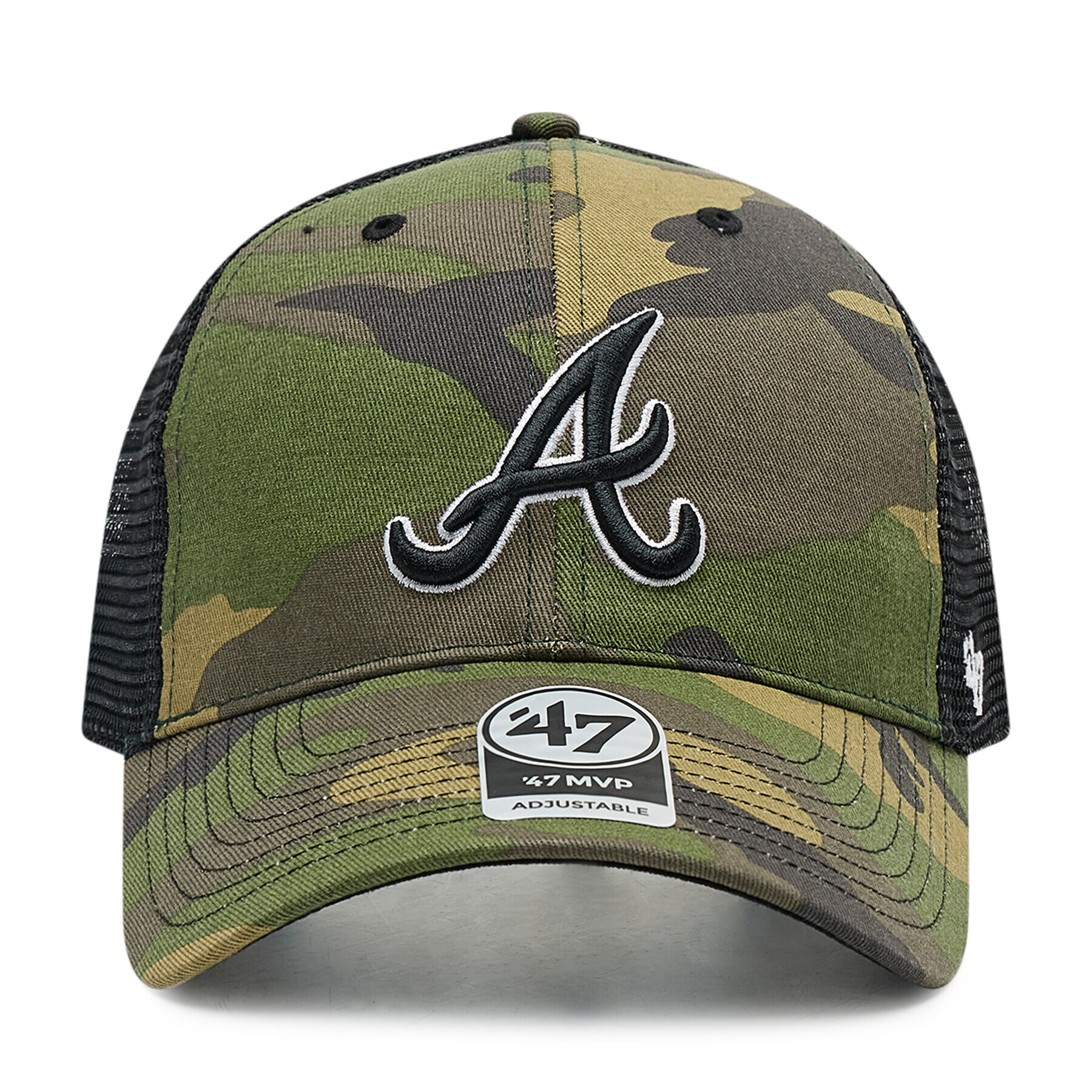 47 Brand Шапка с козирка MLB Atlanta Braves Branson Trucker B-CBRAN01GWP-CMB Зелен - Pepit.bg