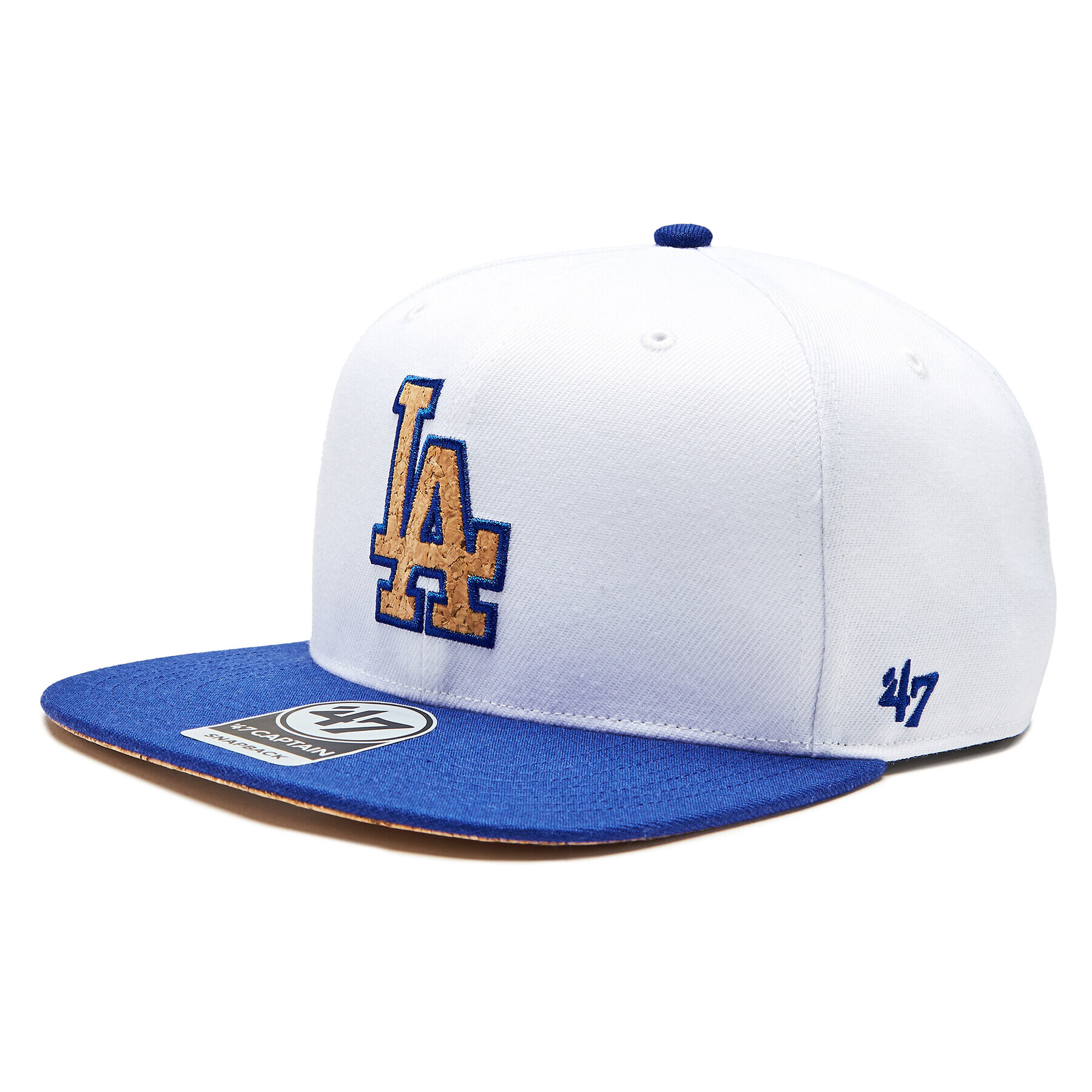 47 Brand Шапка с козирка MLB Los Angeles Dodgers Corkscrew 47 CAPTAIN B-CORKS12WBP-WH Бял - Pepit.bg