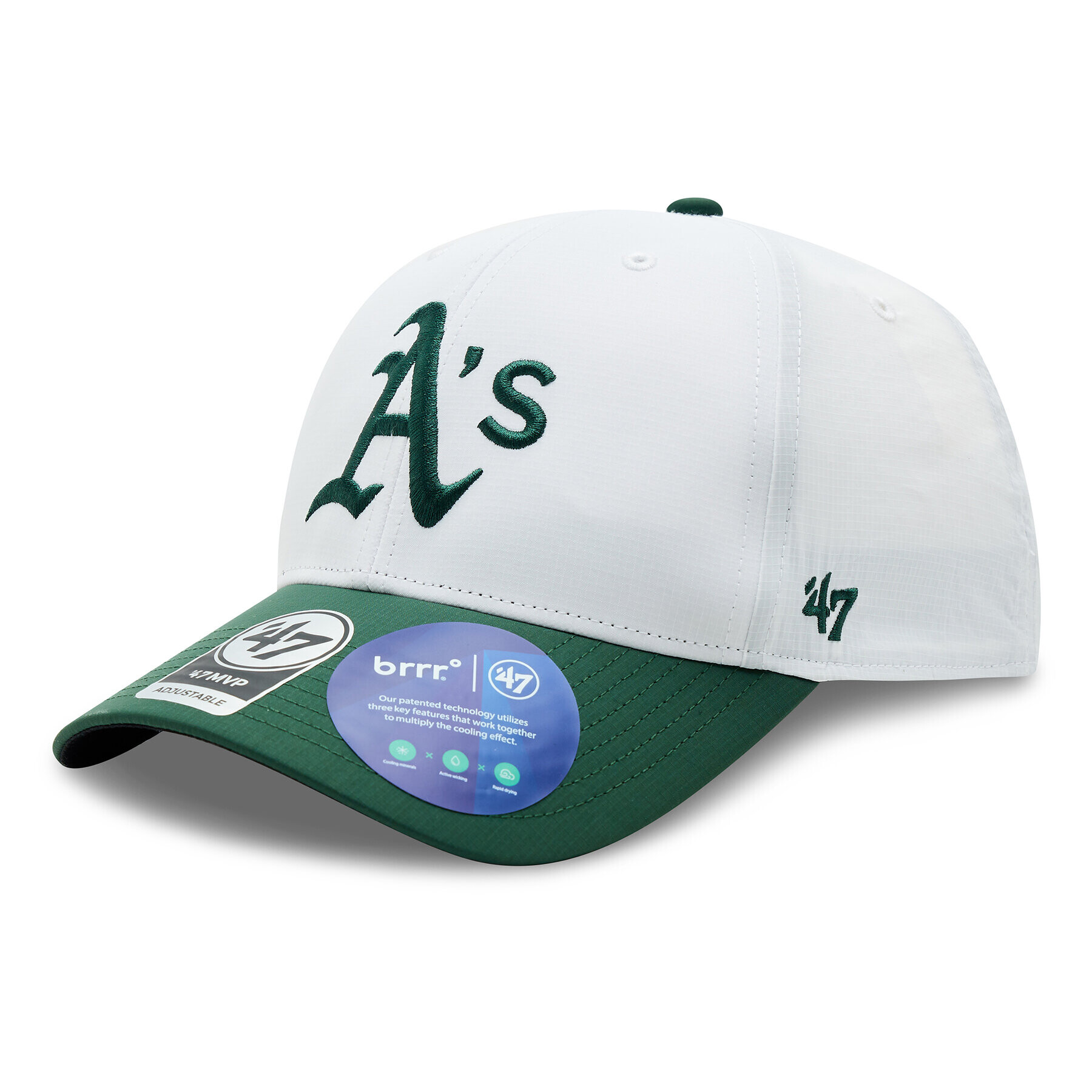 47 Brand Шапка с козирка MLB Oakland Athletics Brrr TT Snap 47 MVP B-BRTTS18BBP-WH Бял - Pepit.bg