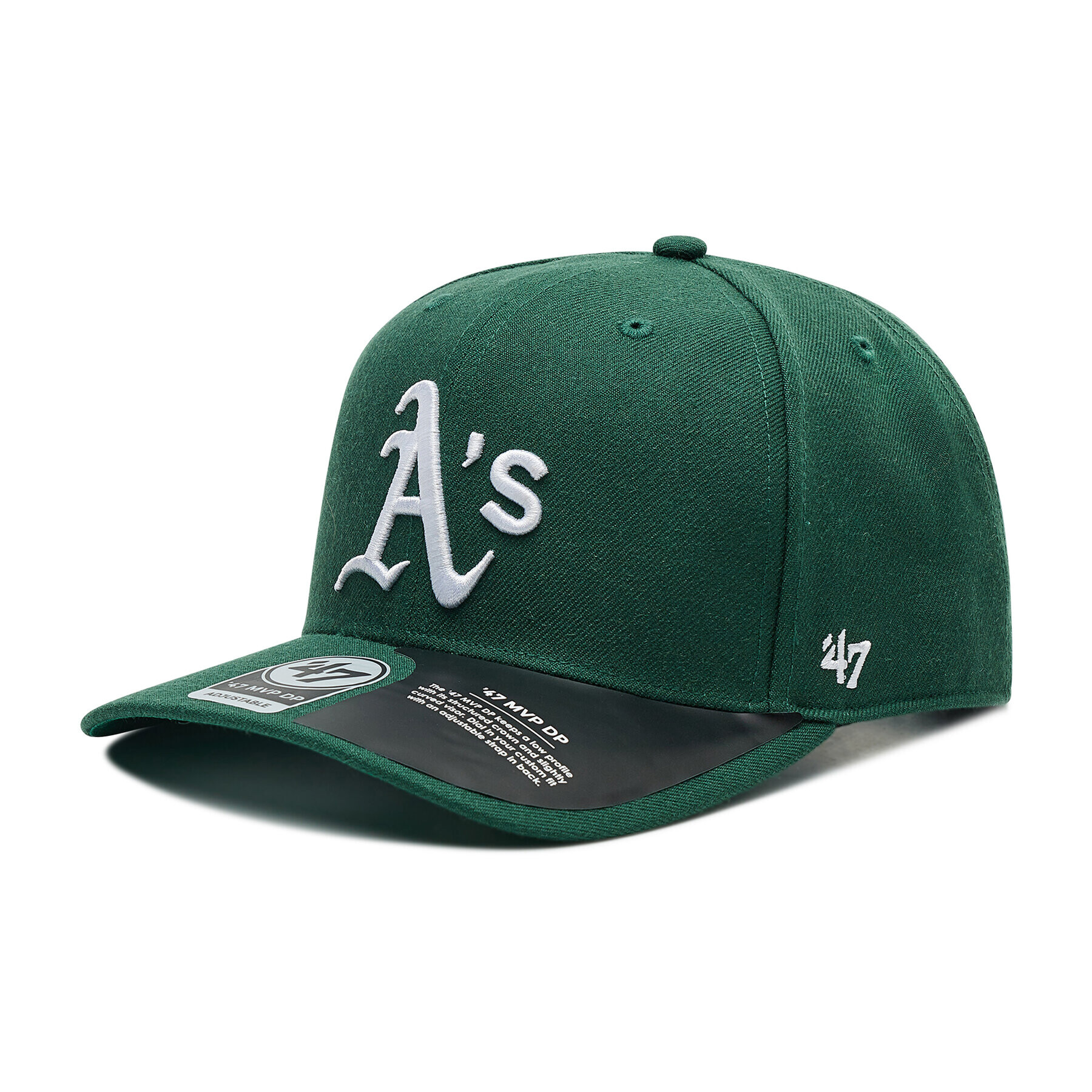 47 Brand Шапка с козирка MLB Oakland Athletics Cold Zone B-CLZOE18WBP-DG Зелен - Pepit.bg