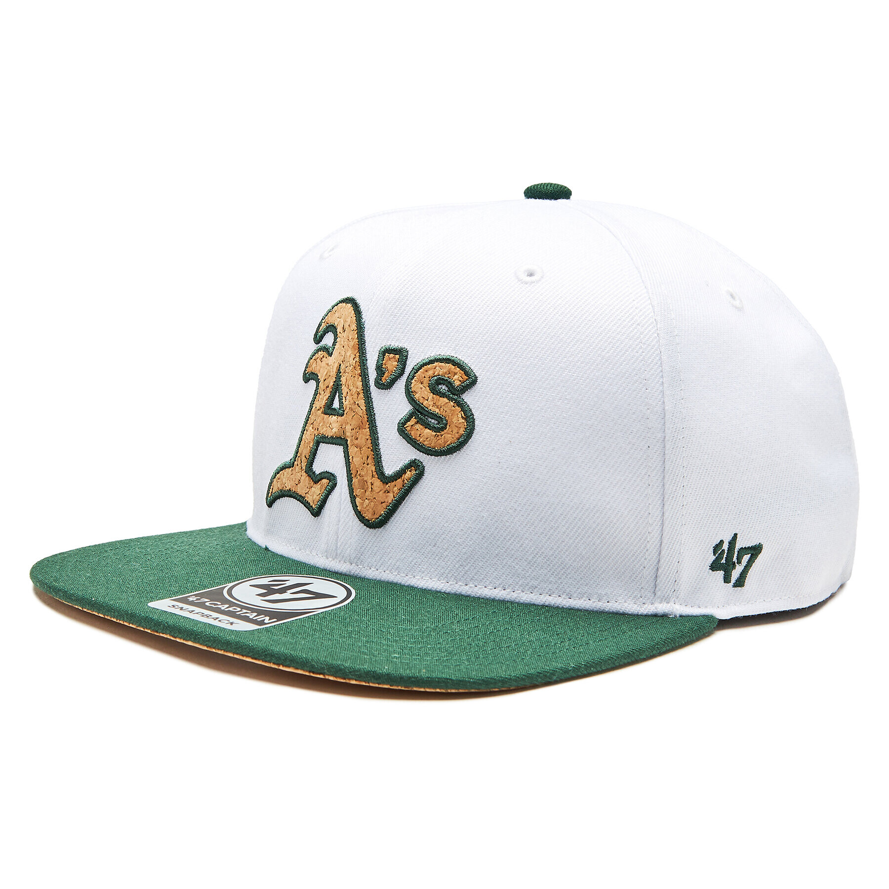 47 Brand Шапка с козирка MLB Oakland Athletics Corkscrew 47 CAPTAIN B-CORKS18WBP-WH Бял - Pepit.bg