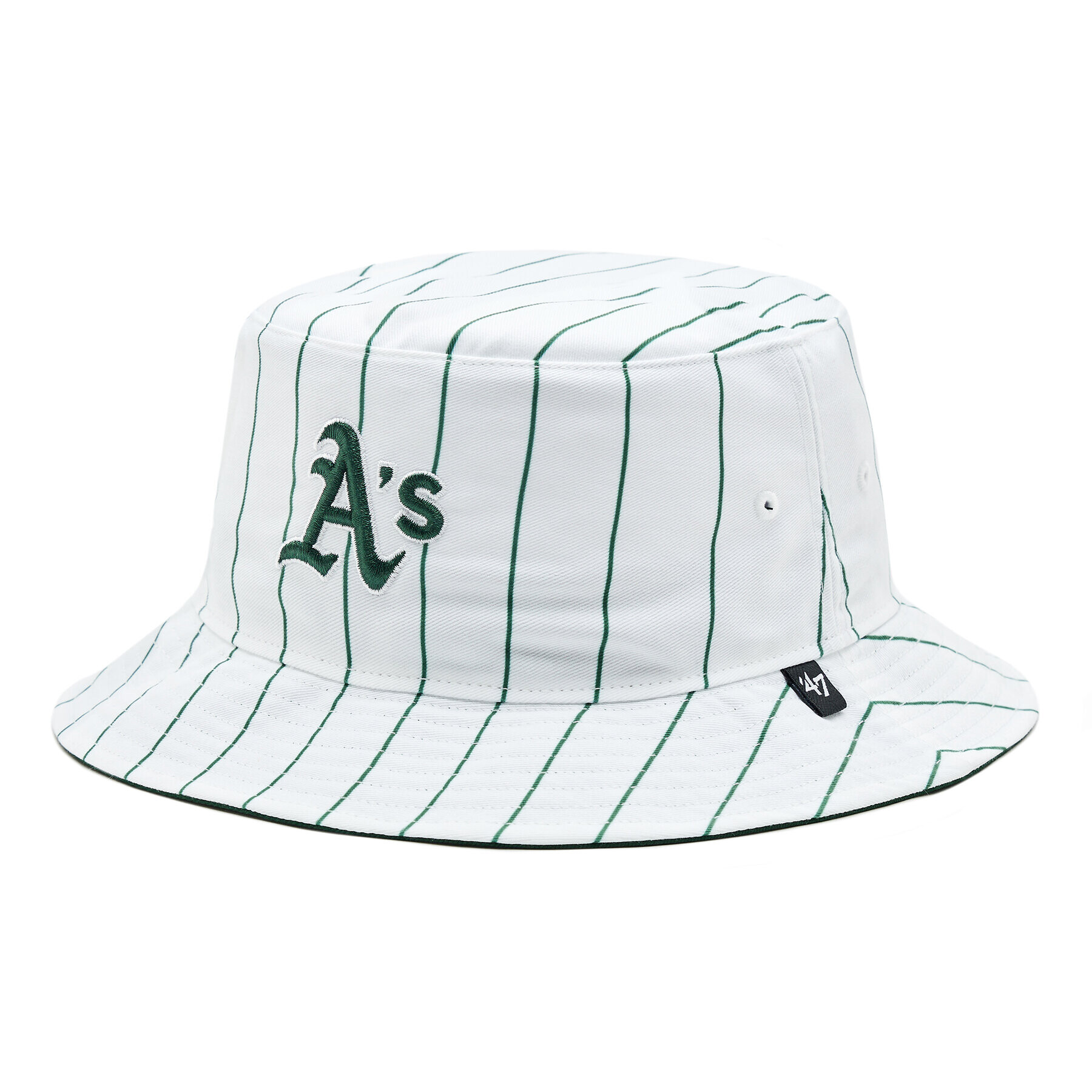 47 Brand Шапка с козирка MLB Oakland Athletics Pinstriped '47 BUCKET B-PINSD18PTF-DG Зелен - Pepit.bg