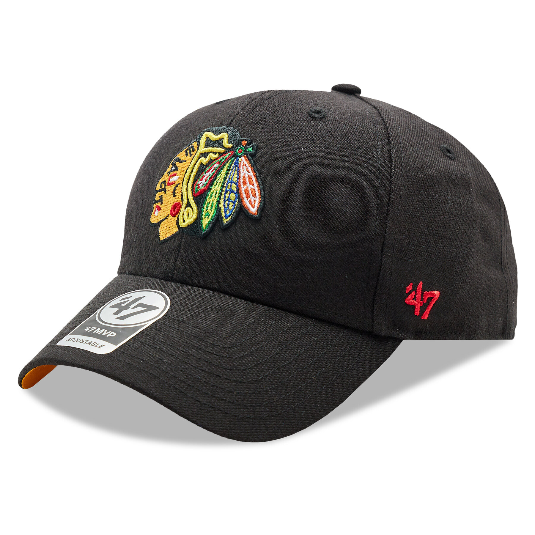 47 Brand Шапка с козирка NHL Chicago Blackhawks Ballpark Snap '47 MVP H-BLPMS04WBP-BKA Черен - Pepit.bg