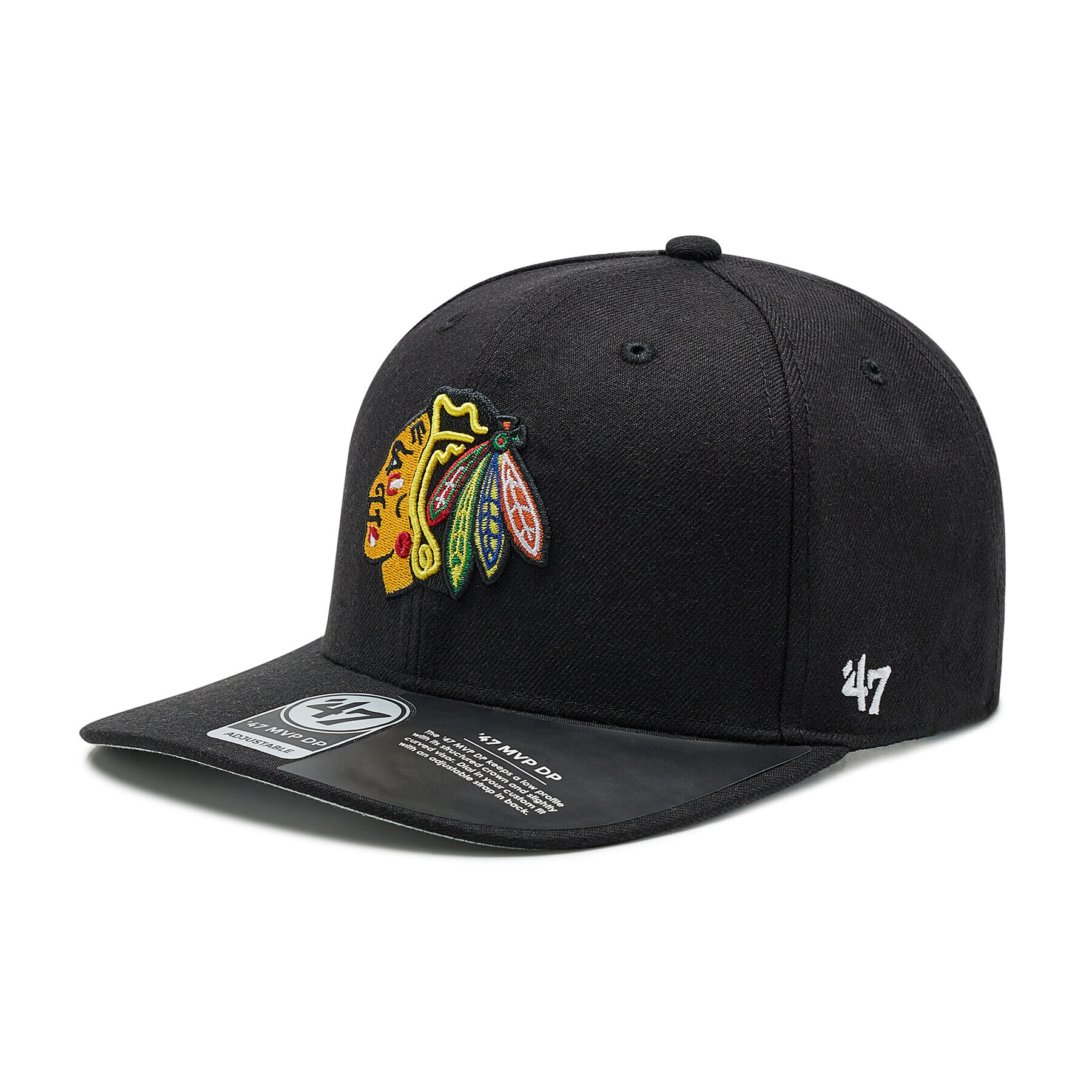 47 Brand Шапка с козирка Nhl Chicago Blackhawks H-CLZOE04WBP-BKB Черен - Pepit.bg