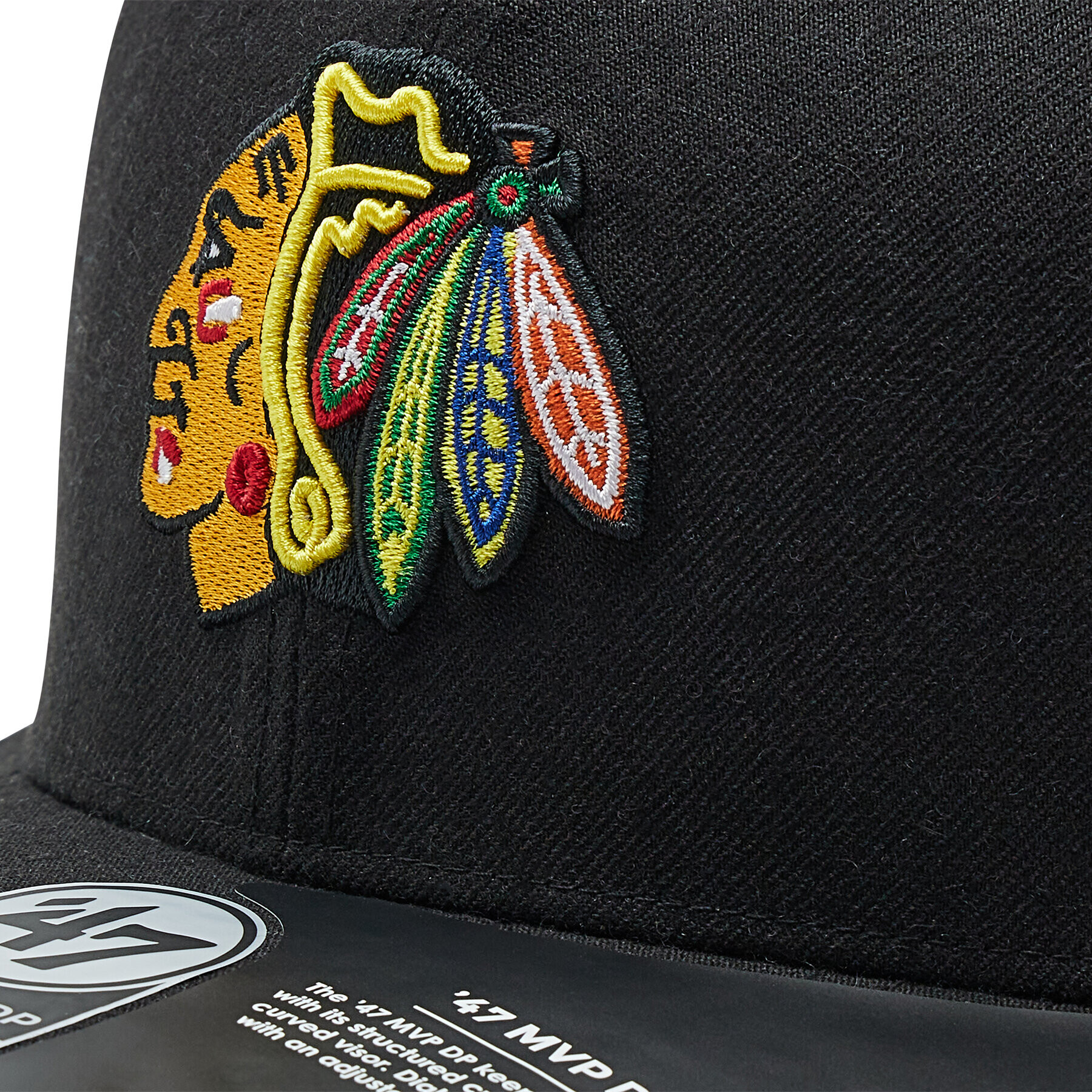 47 Brand Шапка с козирка Nhl Chicago Blackhawks H-CLZOE04WBP-BKB Черен - Pepit.bg