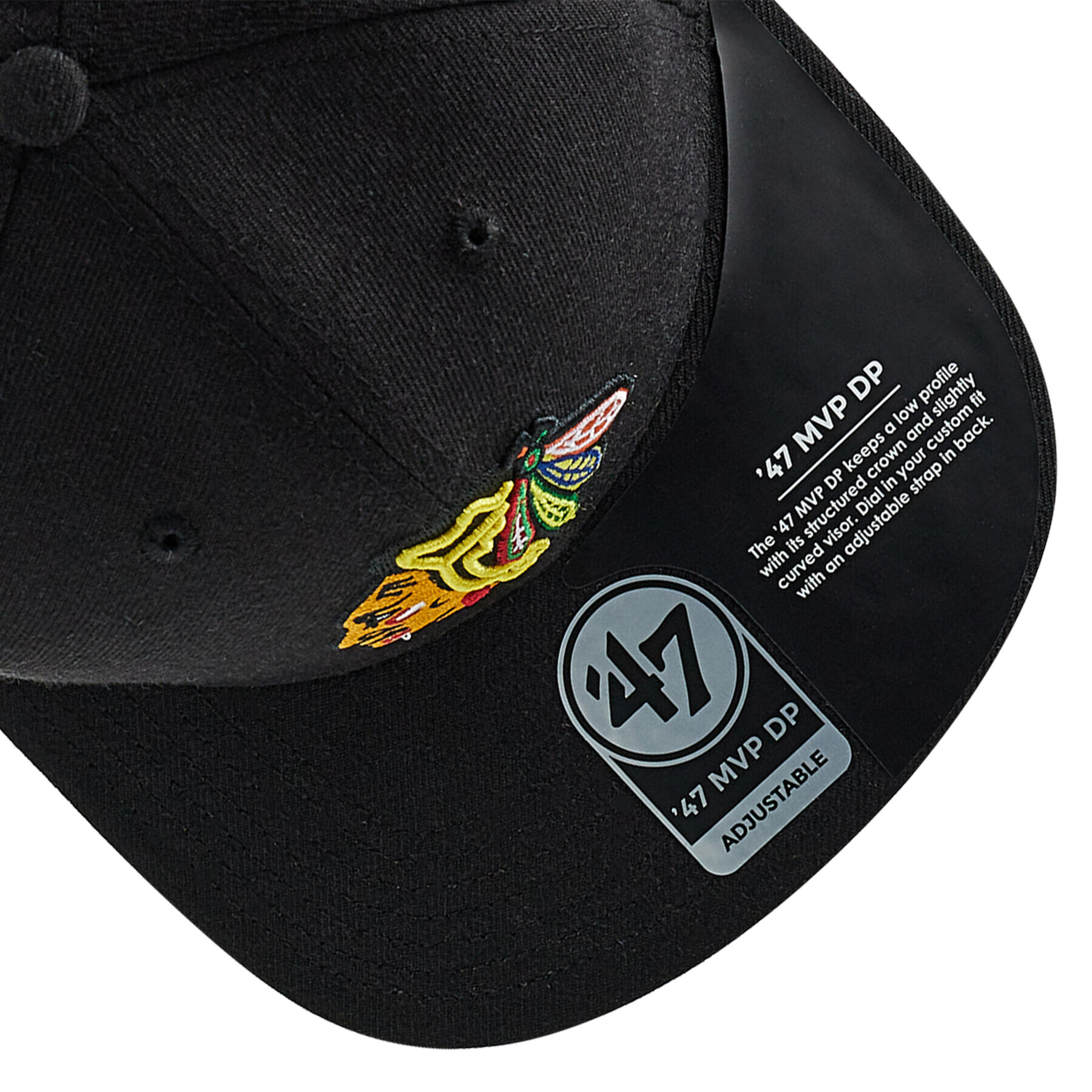 47 Brand Шапка с козирка Nhl Chicago Blackhawks H-CLZOE04WBP-BKB Черен - Pepit.bg