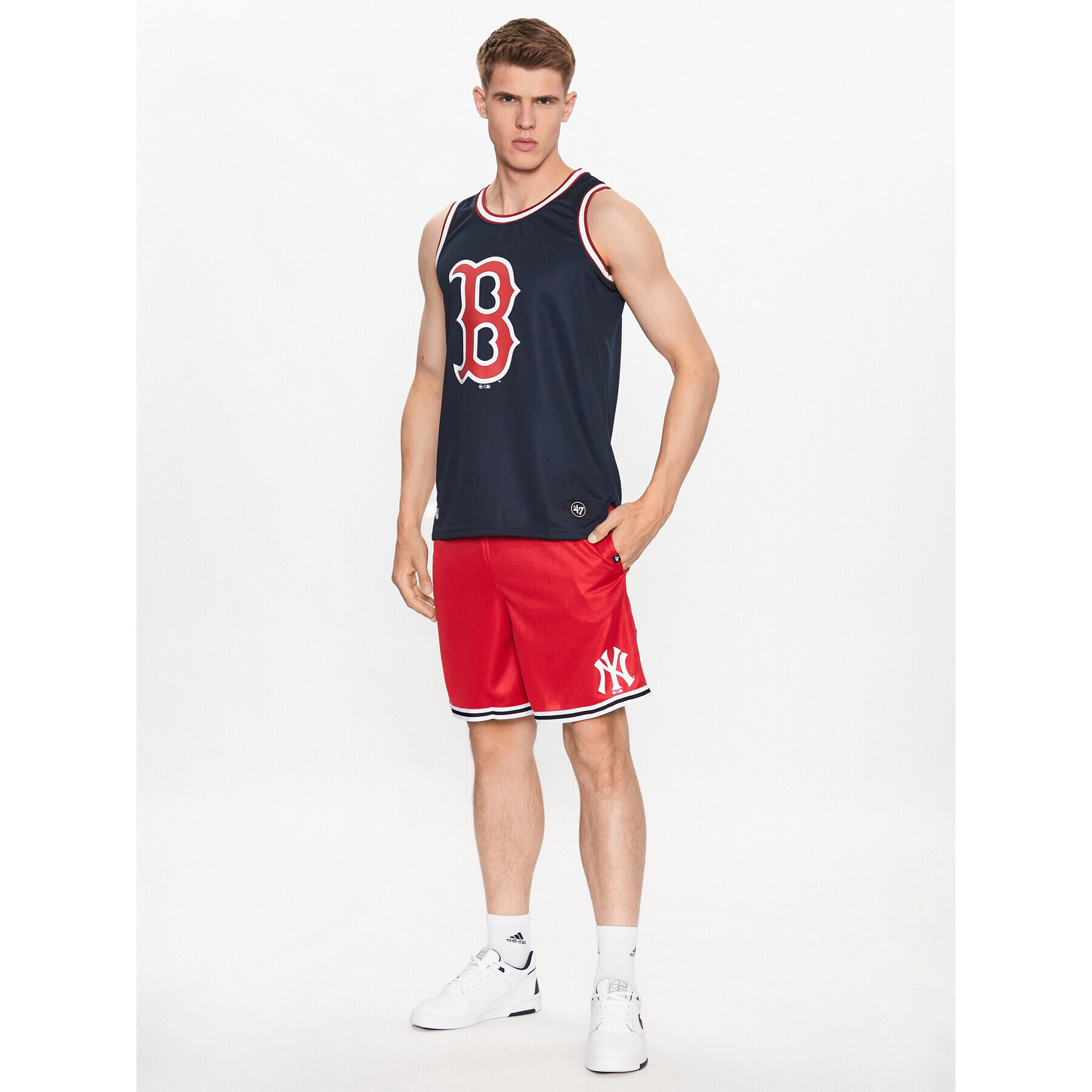 47 Brand Спортни шорти New York Yankees Back Court 47 Grafton Shorts Червен Regular Fit - Pepit.bg