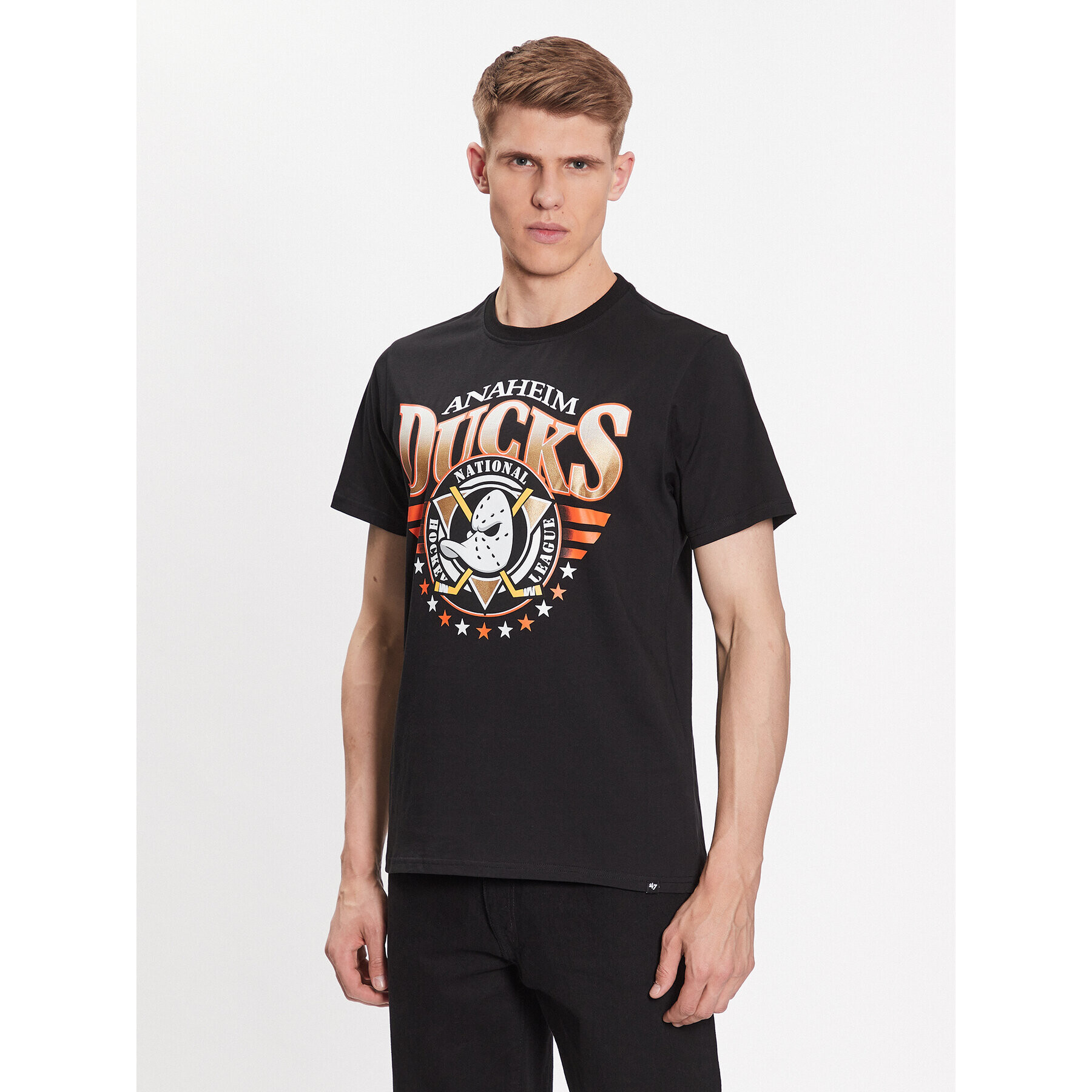 47 Brand Тишърт Anaheim Ducks '47 Echo Tee Черен Regular Fit - Pepit.bg