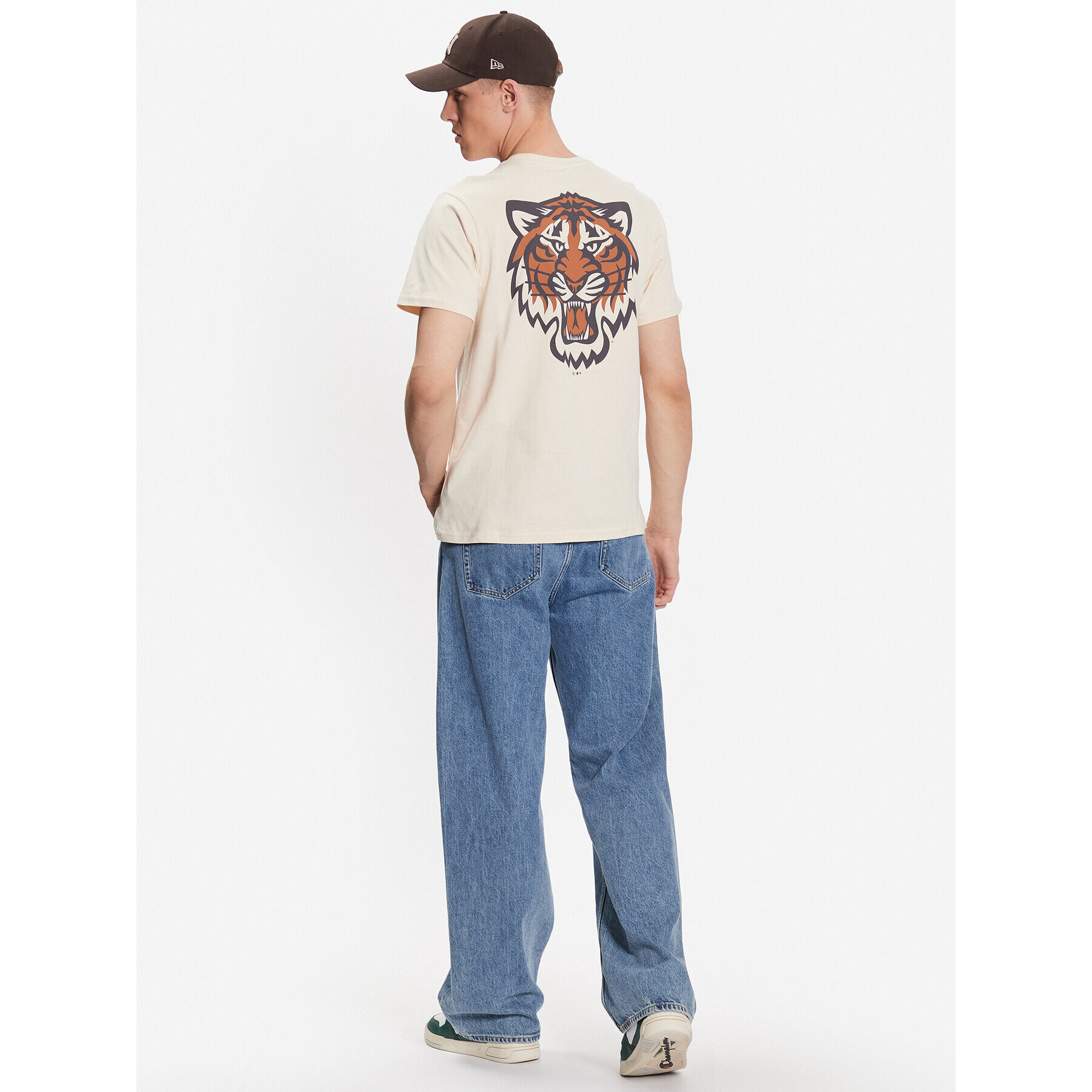 47 Brand Тишърт Detroit Tigers Backer '47 Echo Tee Бежов Regular Fit - Pepit.bg