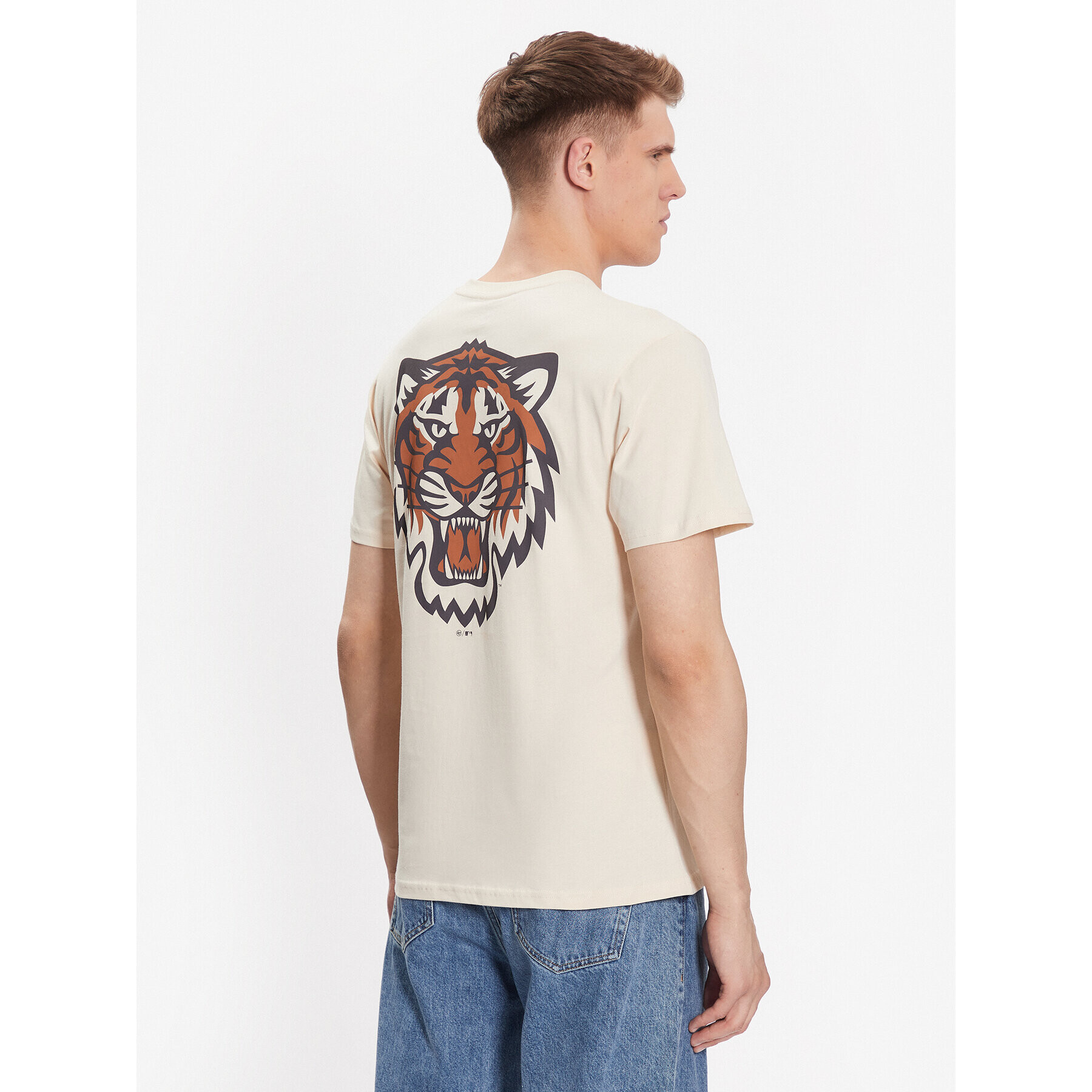 47 Brand Тишърт Detroit Tigers Backer '47 Echo Tee Бежов Regular Fit - Pepit.bg