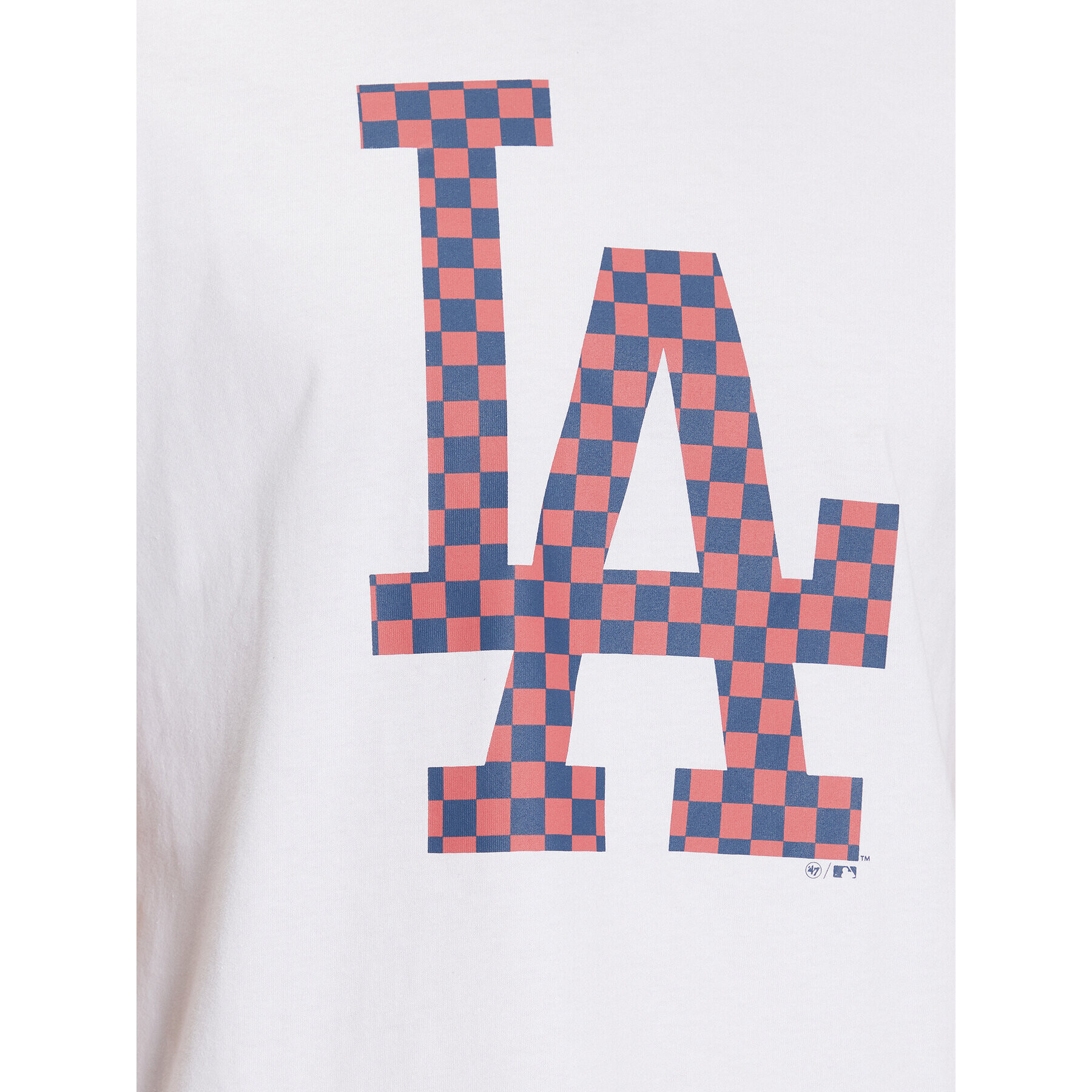 47 Brand Тишърт Los Angeles Dodgers Check Up '47 Echo Tee Бял Regular Fit - Pepit.bg