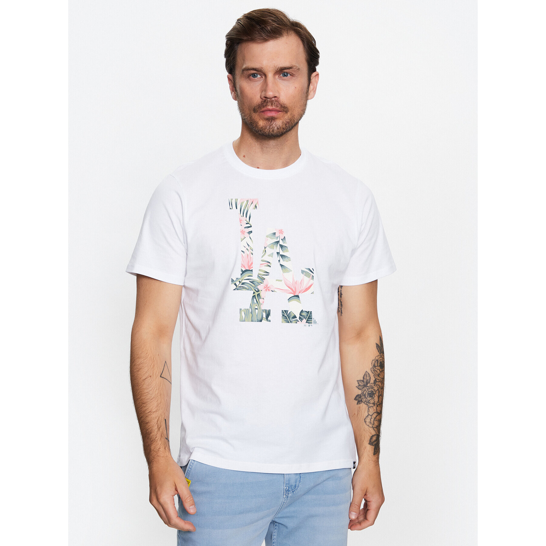 47 Brand Тишърт Los Angeles Dodgers Coastal Floral '47 Echo Tee Бял Regular Fit - Pepit.bg